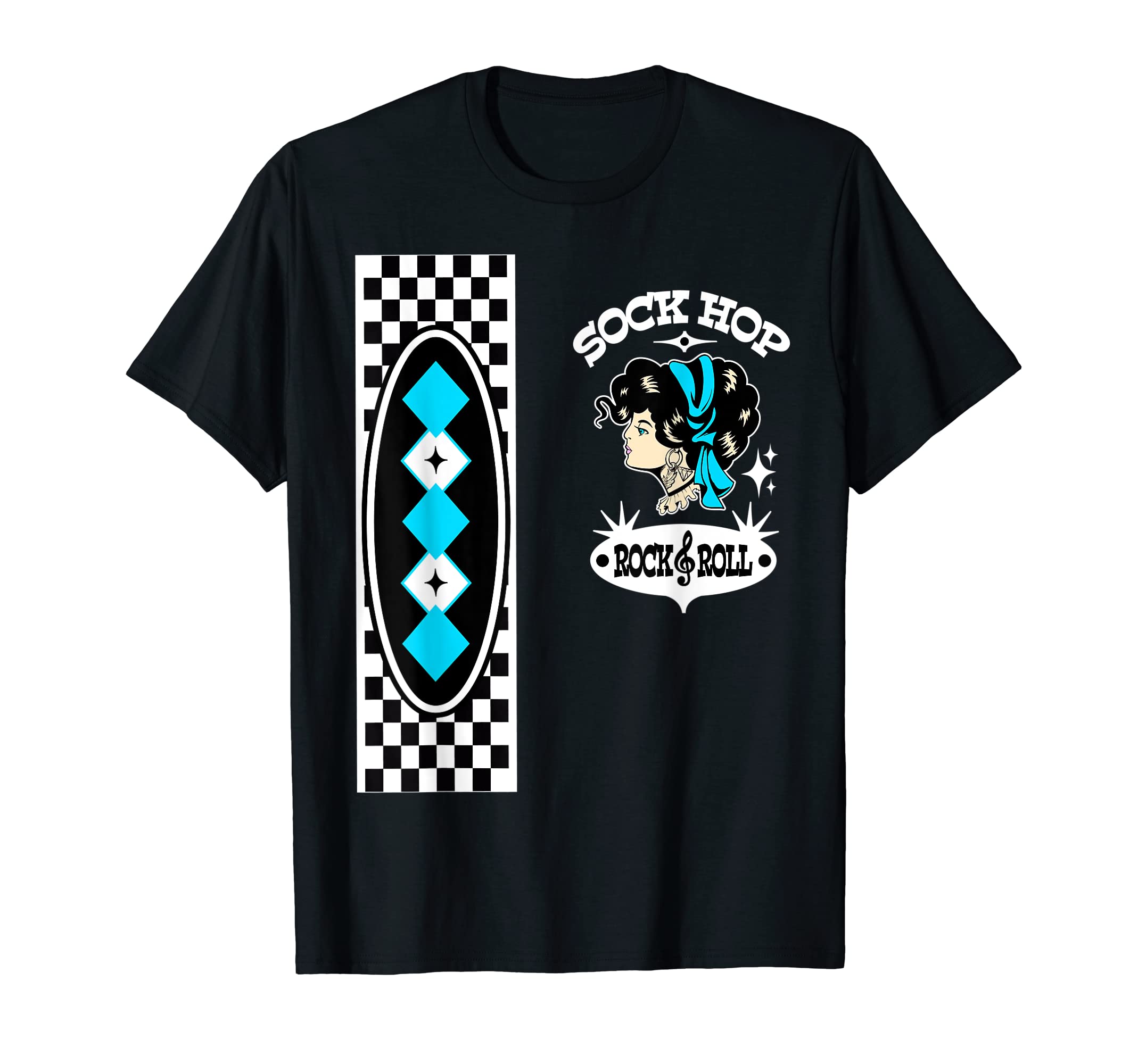 Rockabilly Pin Up 50S Sock Hop T-Shirt - Custom Art Print for Adults - T-Shirt, Sweatshirt, Hoodie
