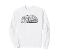 Sleeping Tabby Cat Sketch Woodcut Cozy Sweatshirt - Trendy Graphic Unisex - T-Shirt, Sweatshirt, Hoodie