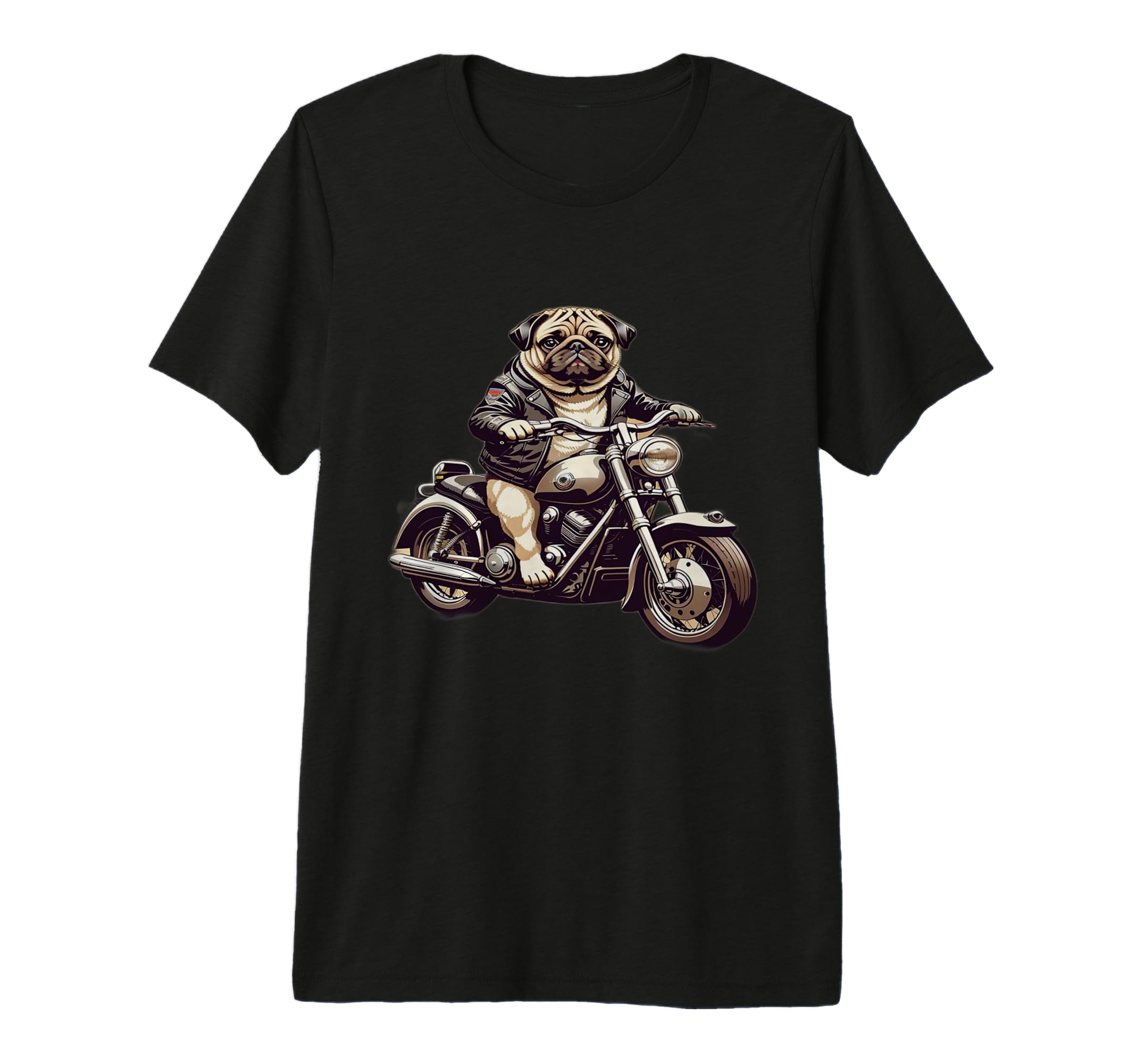 Pug Riding Motorcycle Biker Pug T-Shirt - Streetwear Style Unisex - T-Shirt, Sweatshirt, Hoodie