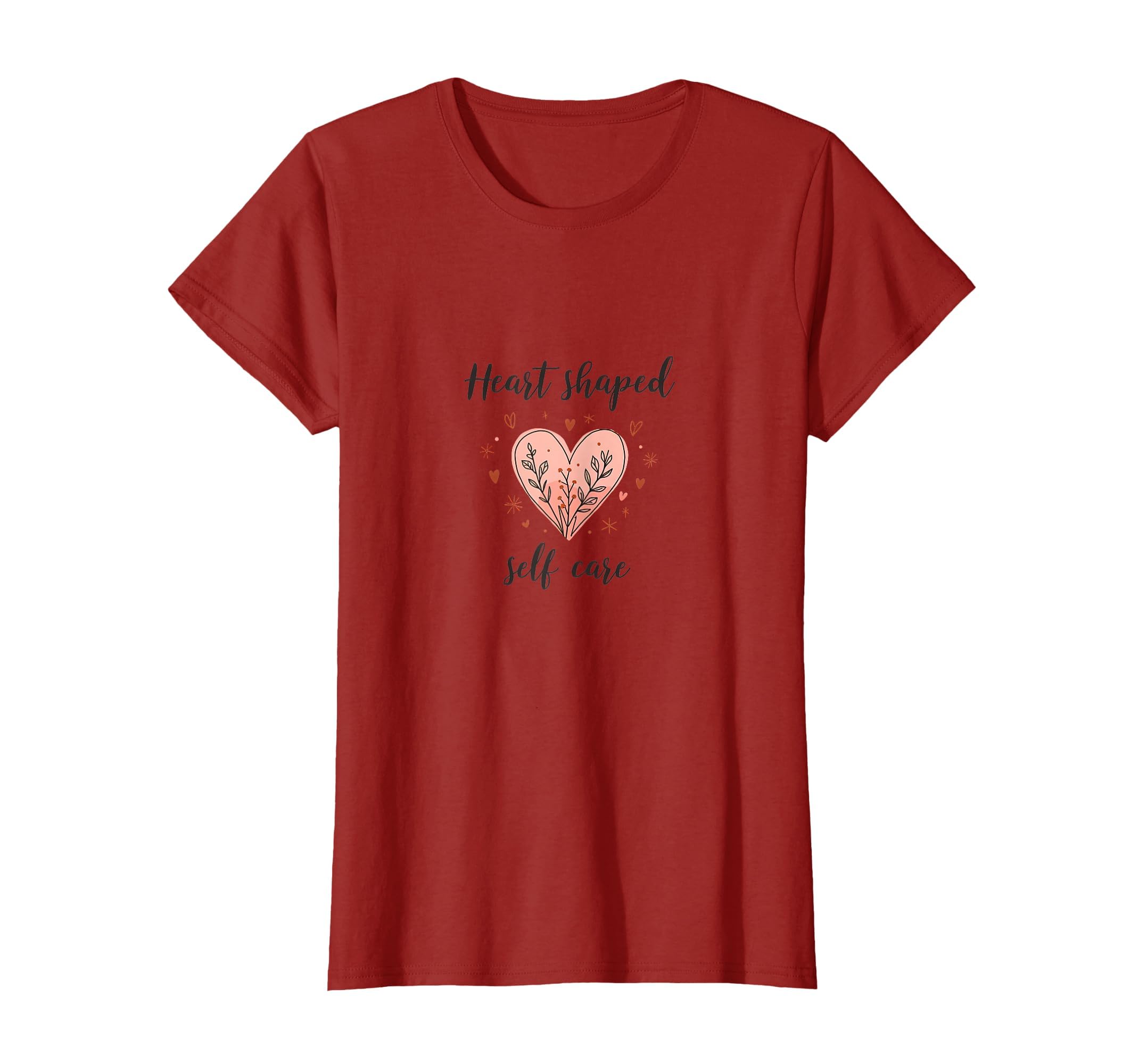 Heart Shaped Self Care Valentines T-Shirt - Minimalist Print Unisex - T-Shirt, Sweatshirt, Hoodie