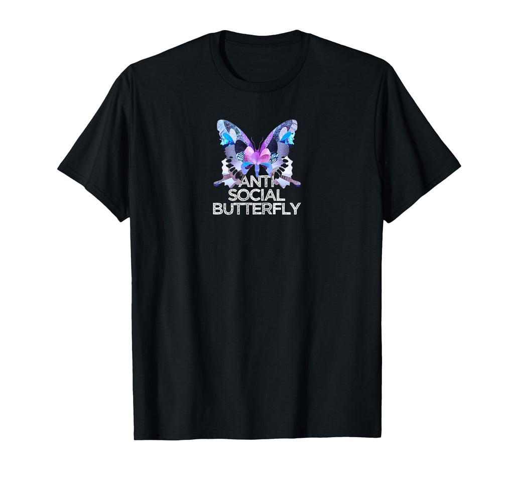 Funny Anti Social Butterfly Collage T-Shirt - Fun Novelty Design Unisex - T-Shirt, Sweatshirt, Hoodie