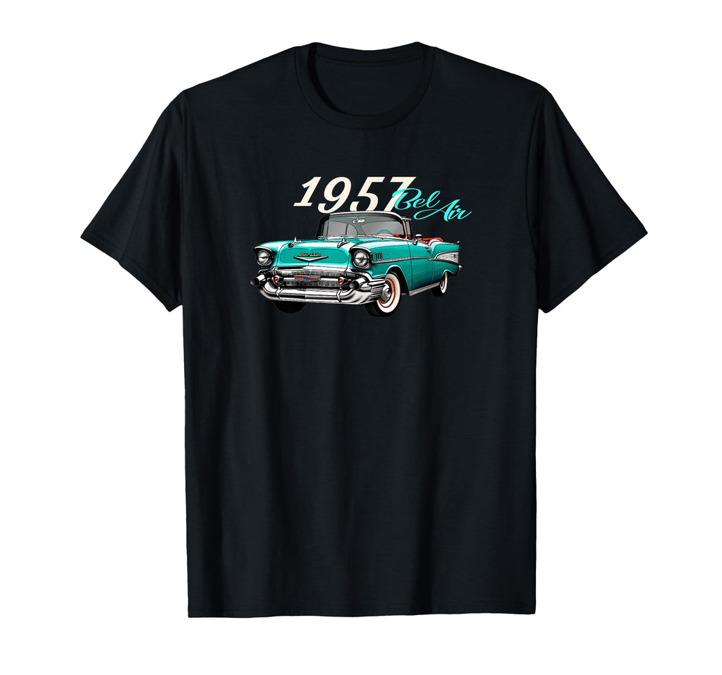 1957 Bel Air Convertible American Car T-Shirt - Minimalist Print Men Women - T-Shirt, Sweatshirt, Hoodie