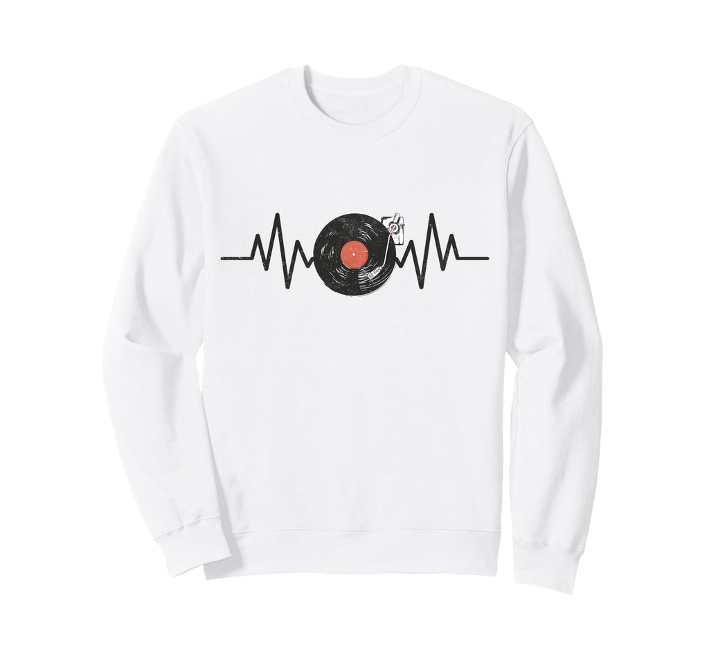 Music Disk Jockey Dj 80S Vinyl Record Sweatshirt - Minimalist Print Unisex - T-Shirt, Sweatshirt, Hoodie