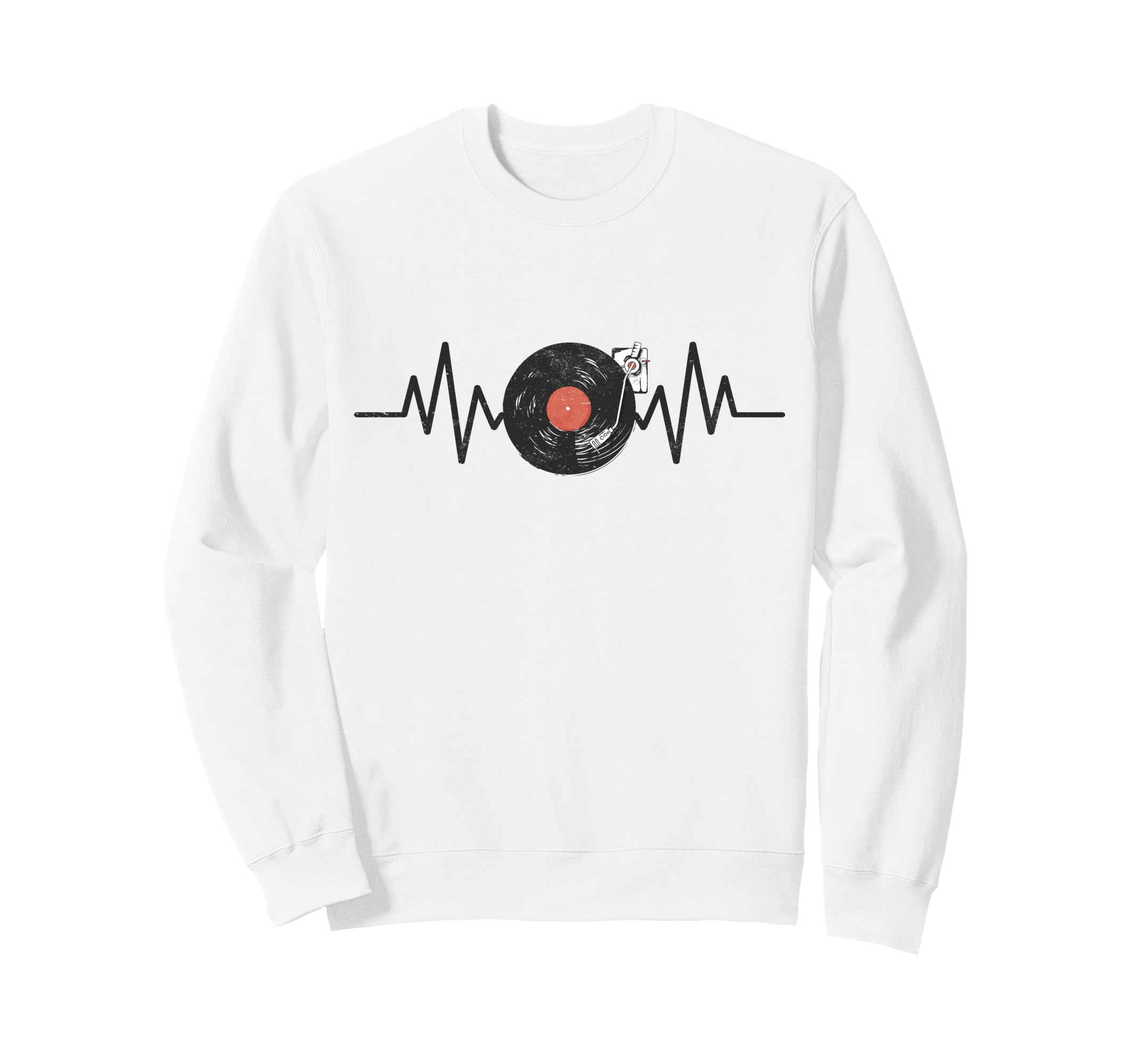 Music Disk Jockey Dj 80S Vinyl Record Sweatshirt - Minimalist Print Unisex - T-Shirt, Sweatshirt, Hoodie