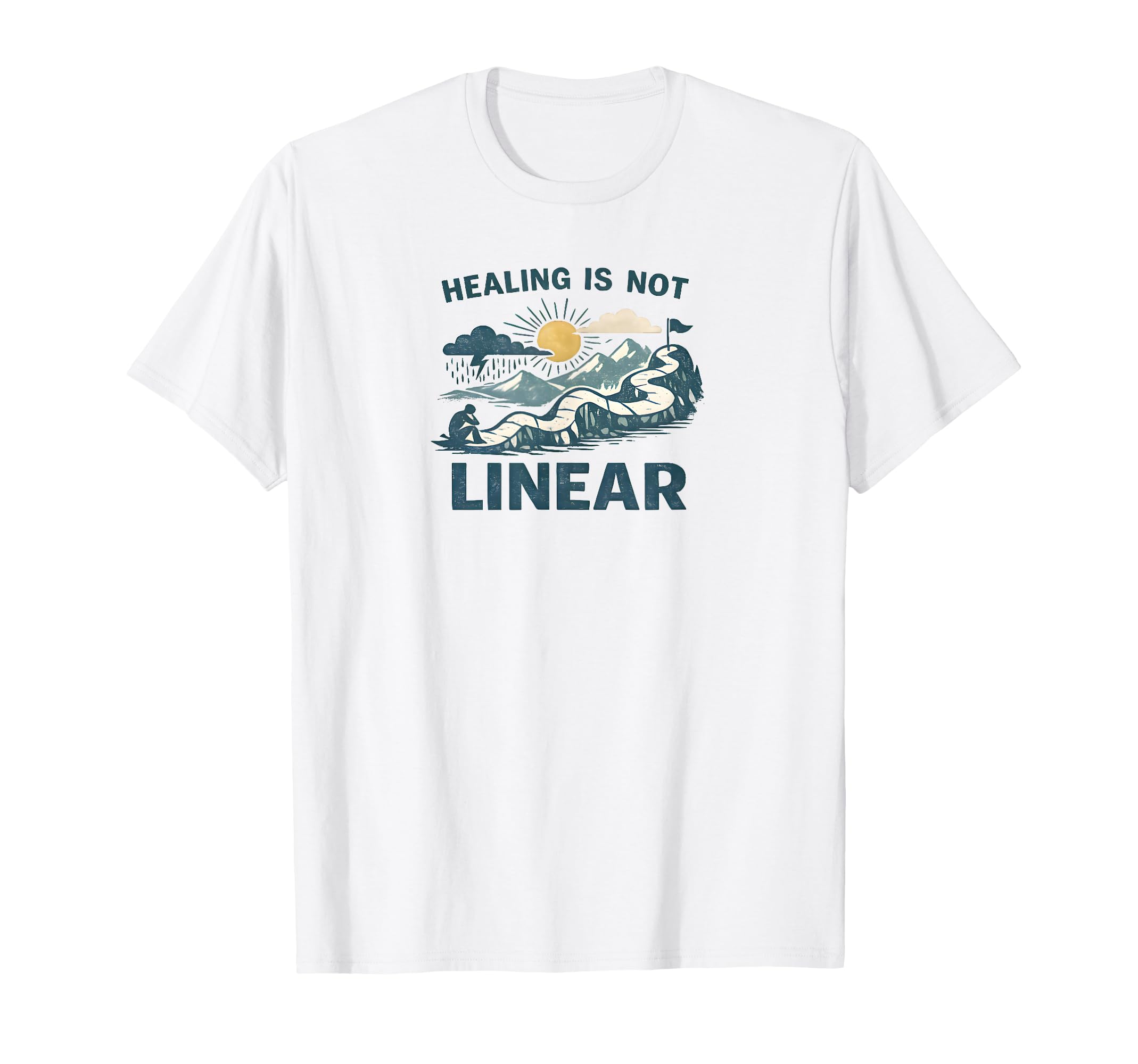 Healing Is Not Linear Mental Health T-Shirt - Aesthetic Graphic Unisex - T-Shirt, Sweatshirt, Hoodie