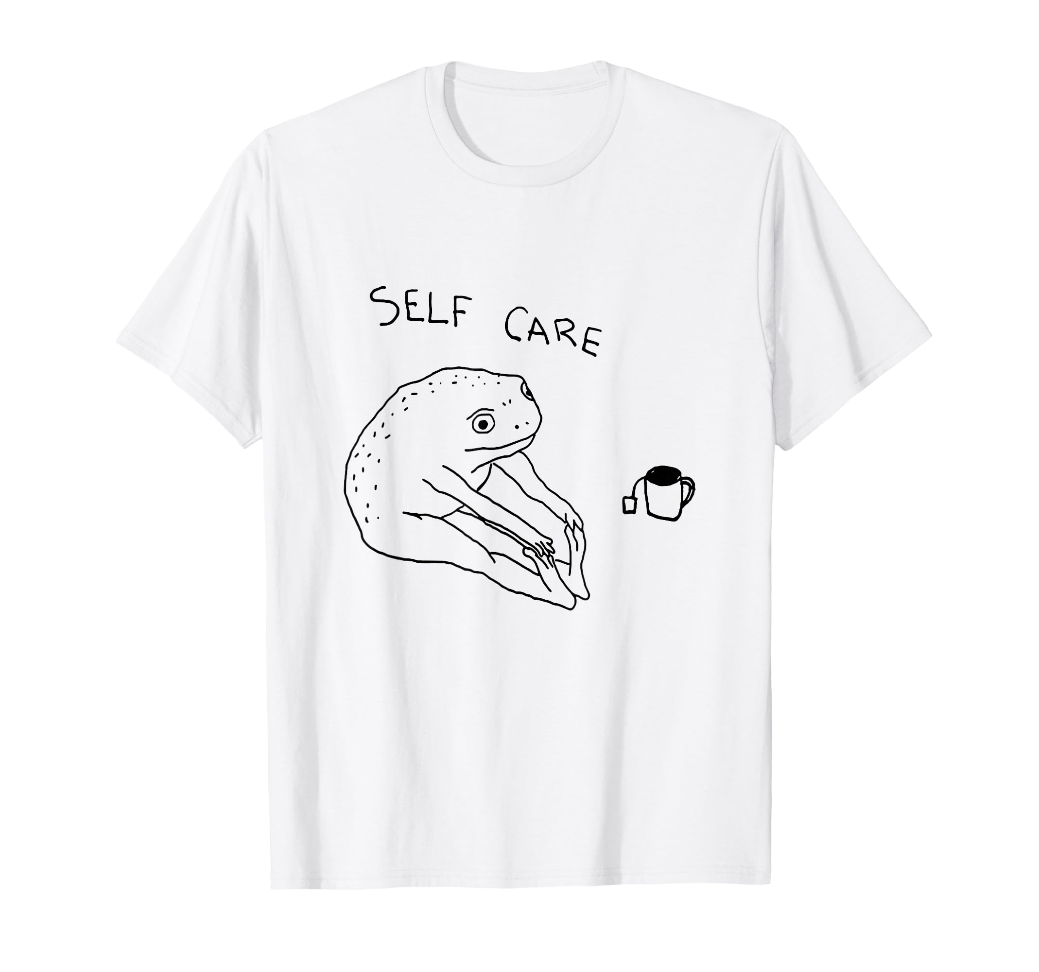 Self Care Frog Drinking Tea T-Shirt - Custom Art Print for Adults - T-Shirt, Sweatshirt, Hoodie