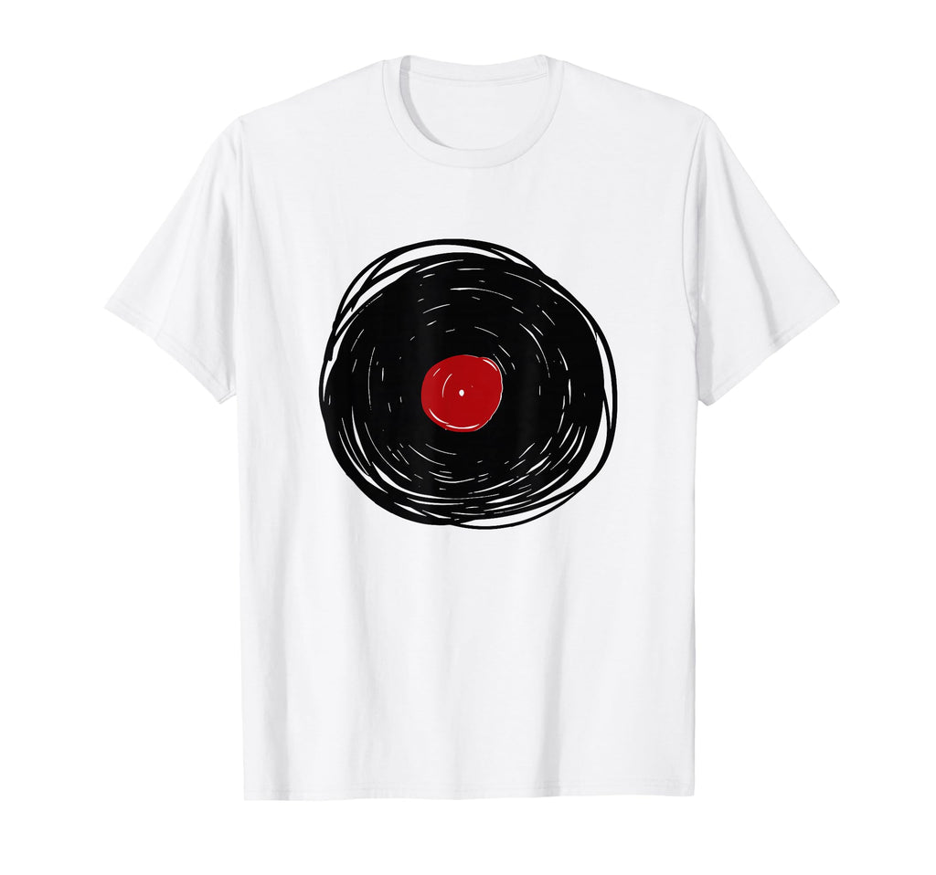 Vinyl Record Drawing Lp Collector T-Shirt - Custom Art Print for Adults - T-Shirt, Sweatshirt, Hoodie