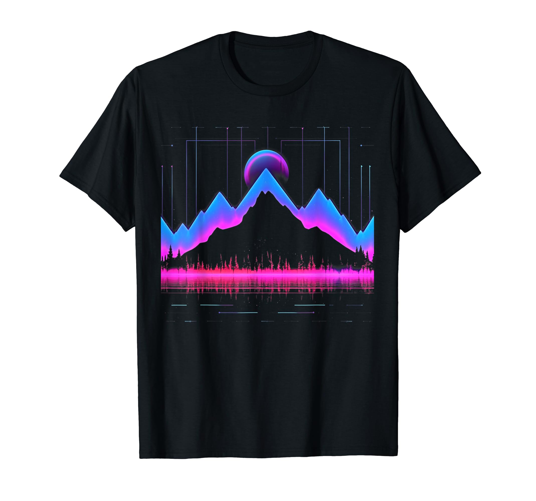 Synthwave Pyramid Cyberpunk 80S Sci Fi 13 T-Shirt - Minimalist Print Unisex - T-Shirt, Sweatshirt, Hoodie