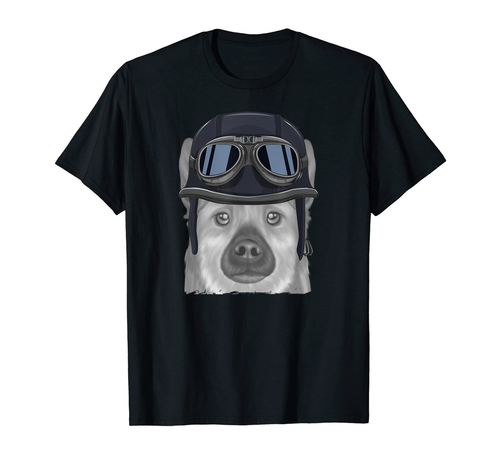 Norwegian Buhund Wearing Motorcycle T-Shirt - Custom Art Print Unisex - T-Shirt, Sweatshirt, Hoodie