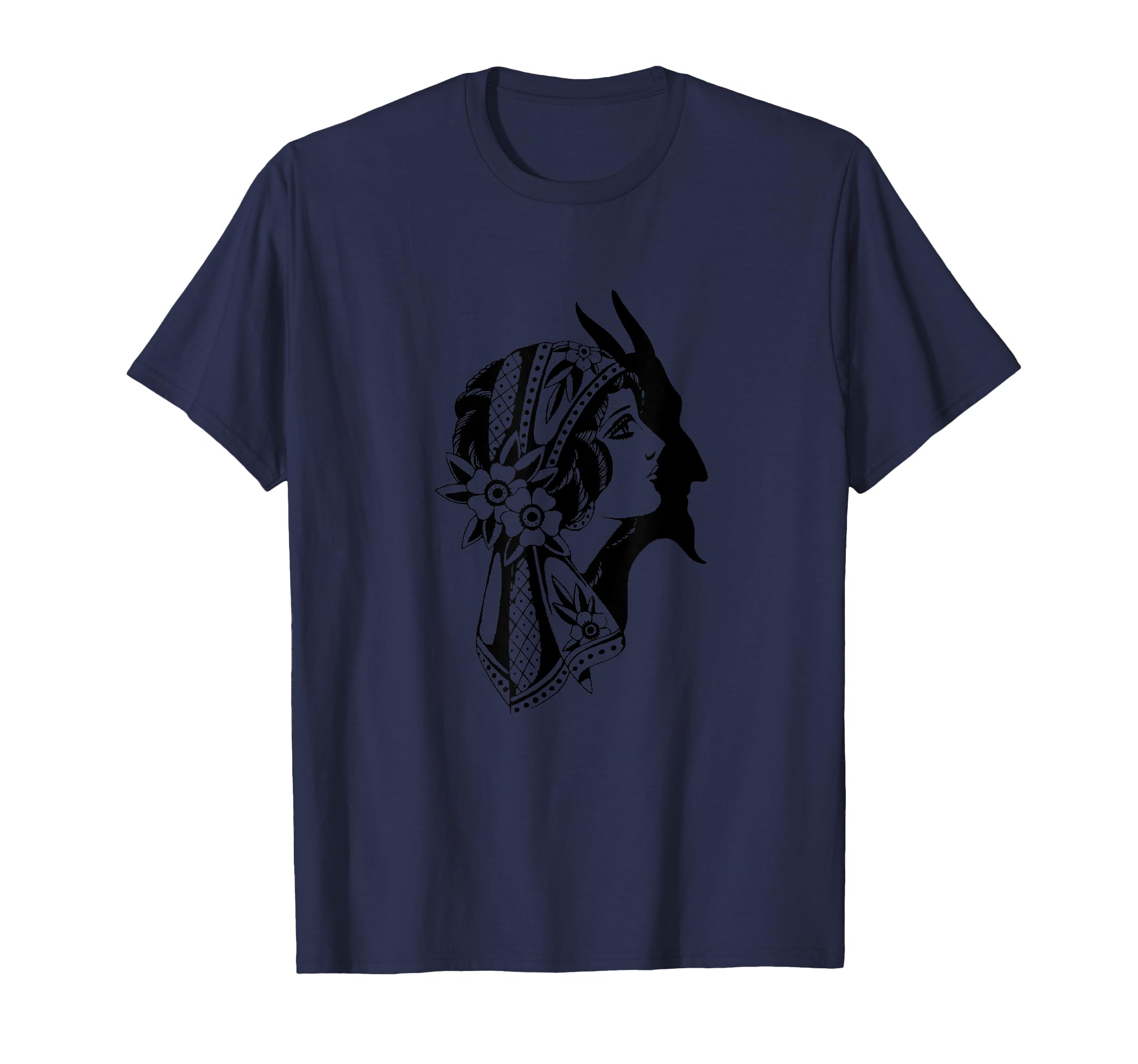 Old School Gypsy Devil Flash Tattoo Art T-Shirt - Aesthetic Graphic Unisex - T-Shirt, Sweatshirt, Hoodie