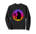 Cat Silhouette Rainbow Sunset Sweatshirt - Streetwear Style for Adults - T-Shirt, Sweatshirt, Hoodie