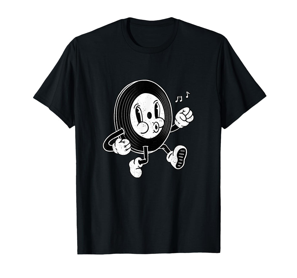 Vinyl Disc Music Old Cartoon T-Shirt - Casual Everyday Wear for Adults - T-Shirt, Sweatshirt, Hoodie