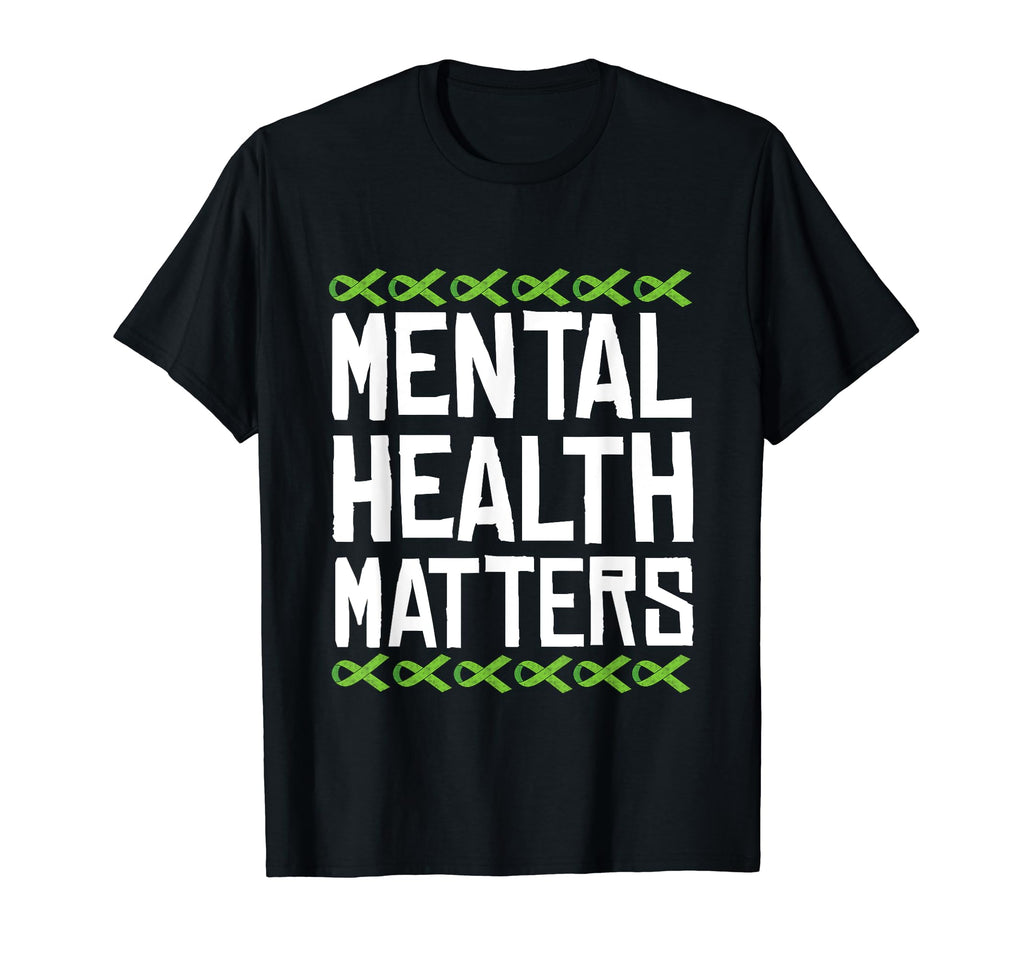 Mental Health Matters Green Ribbon T-Shirt - Minimalist Print Unisex - T-Shirt, Sweatshirt, Hoodie