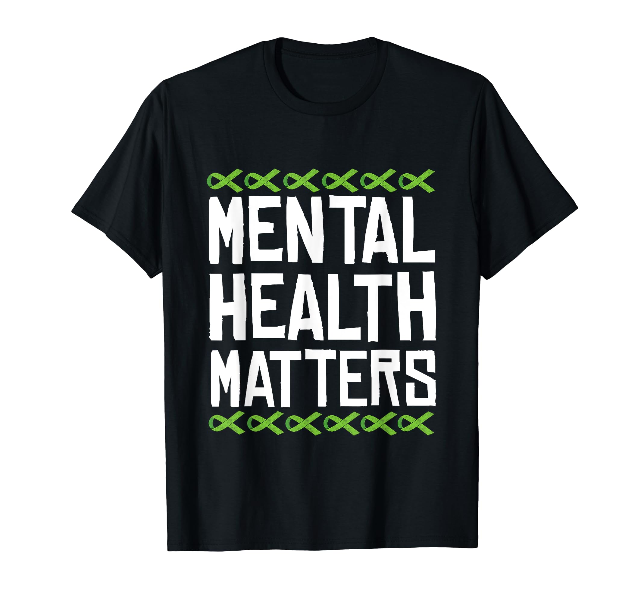 Mental Health Matters Green Ribbon T-Shirt - Minimalist Print Unisex - T-Shirt, Sweatshirt, Hoodie