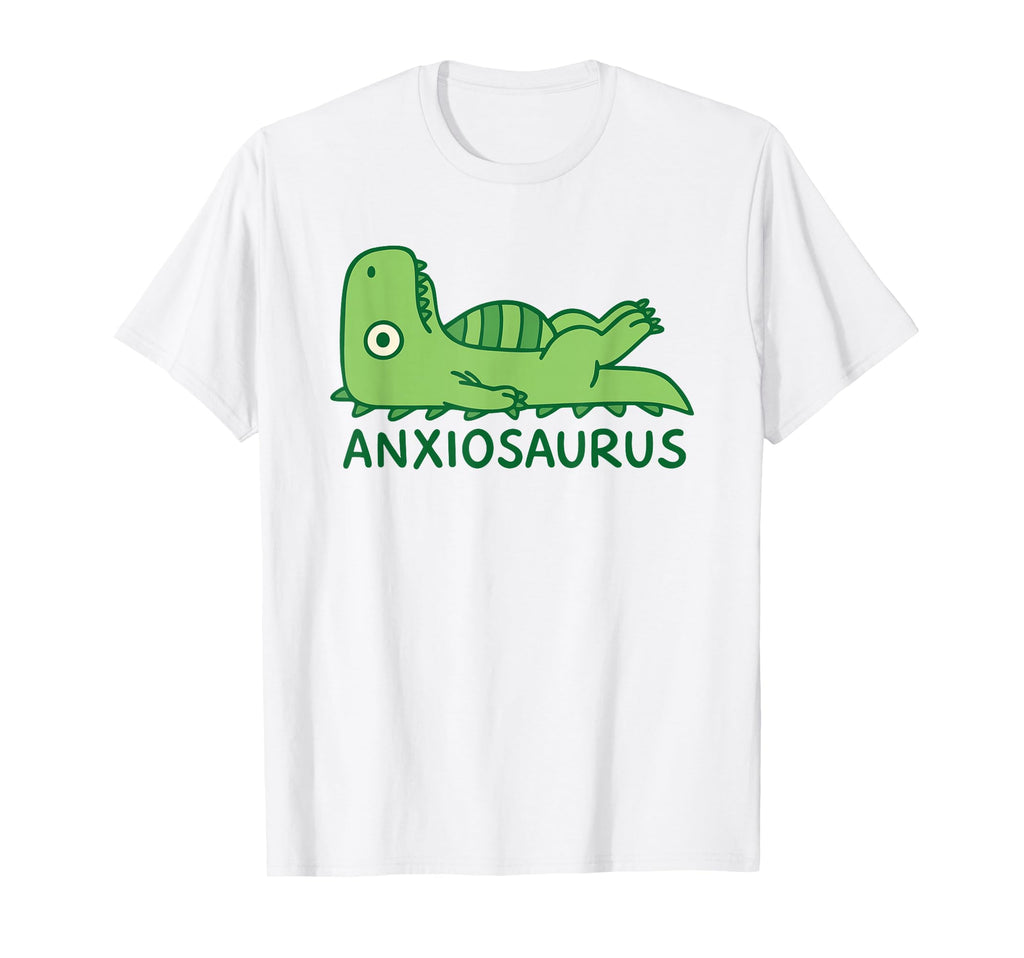Anxiousaurus Dinosaur Anxiety Mental T-Shirt - Custom Art Print Unisex - T-Shirt, Sweatshirt, Hoodie
