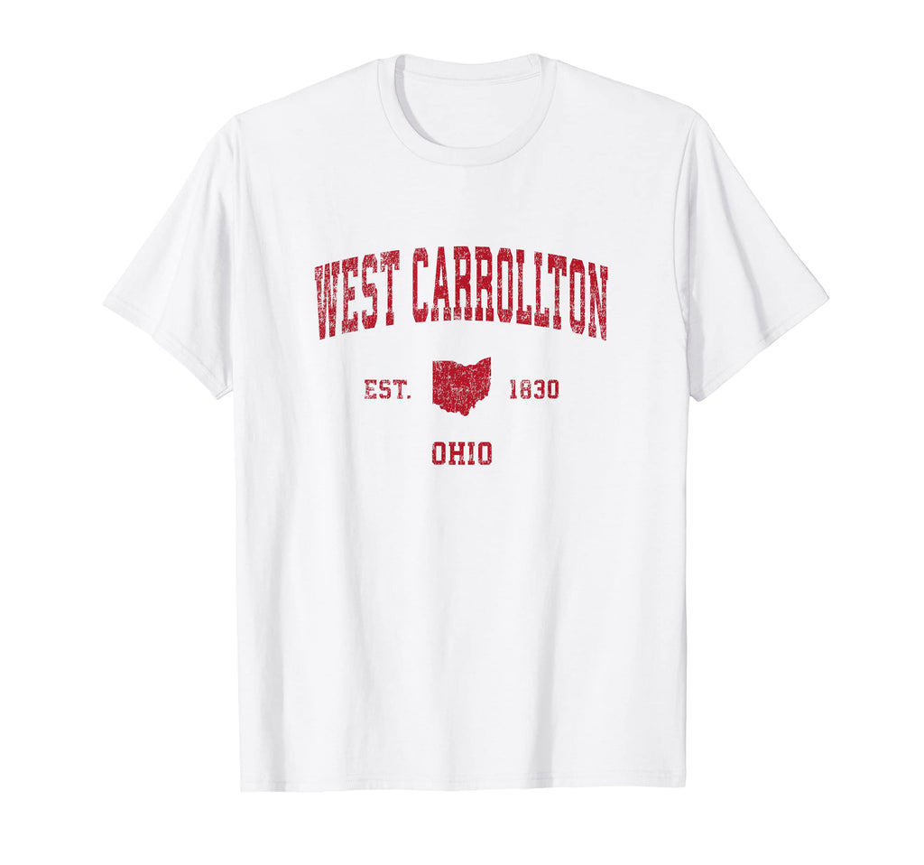 West Carrollton Ohio Oh Sports Red T-Shirt - Custom Art Print Unisex - T-Shirt, Sweatshirt, Hoodie