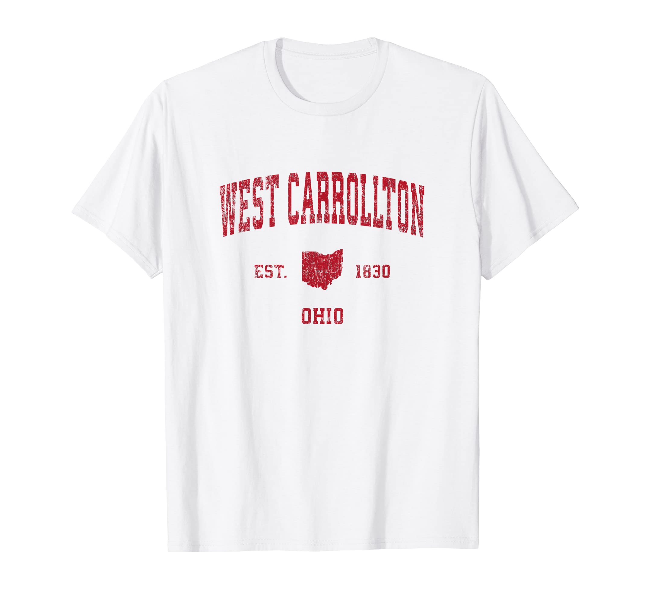 West Carrollton Ohio Oh Sports Red T-Shirt - Custom Art Print Unisex - T-Shirt, Sweatshirt, Hoodie