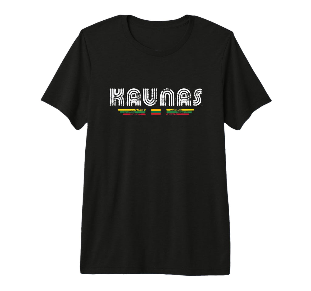 Kaunas Lithuania 70S 80S Type Tri Blend T-Shirt - Novelty Apparel Unisex - T-Shirt, Sweatshirt, Hoodie