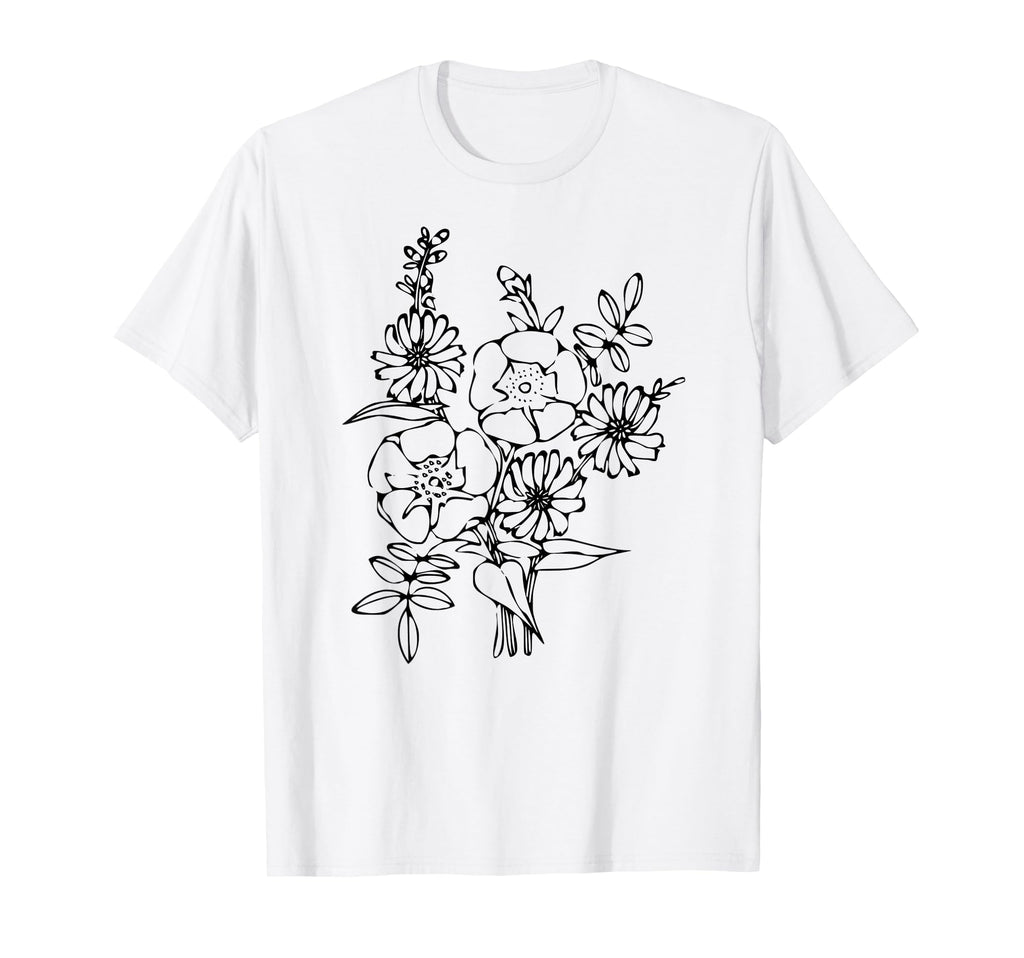Tan Sand Beige Boho Wildflowers T-Shirt - Aesthetic Graphic Men Women - T-Shirt, Sweatshirt, Hoodie