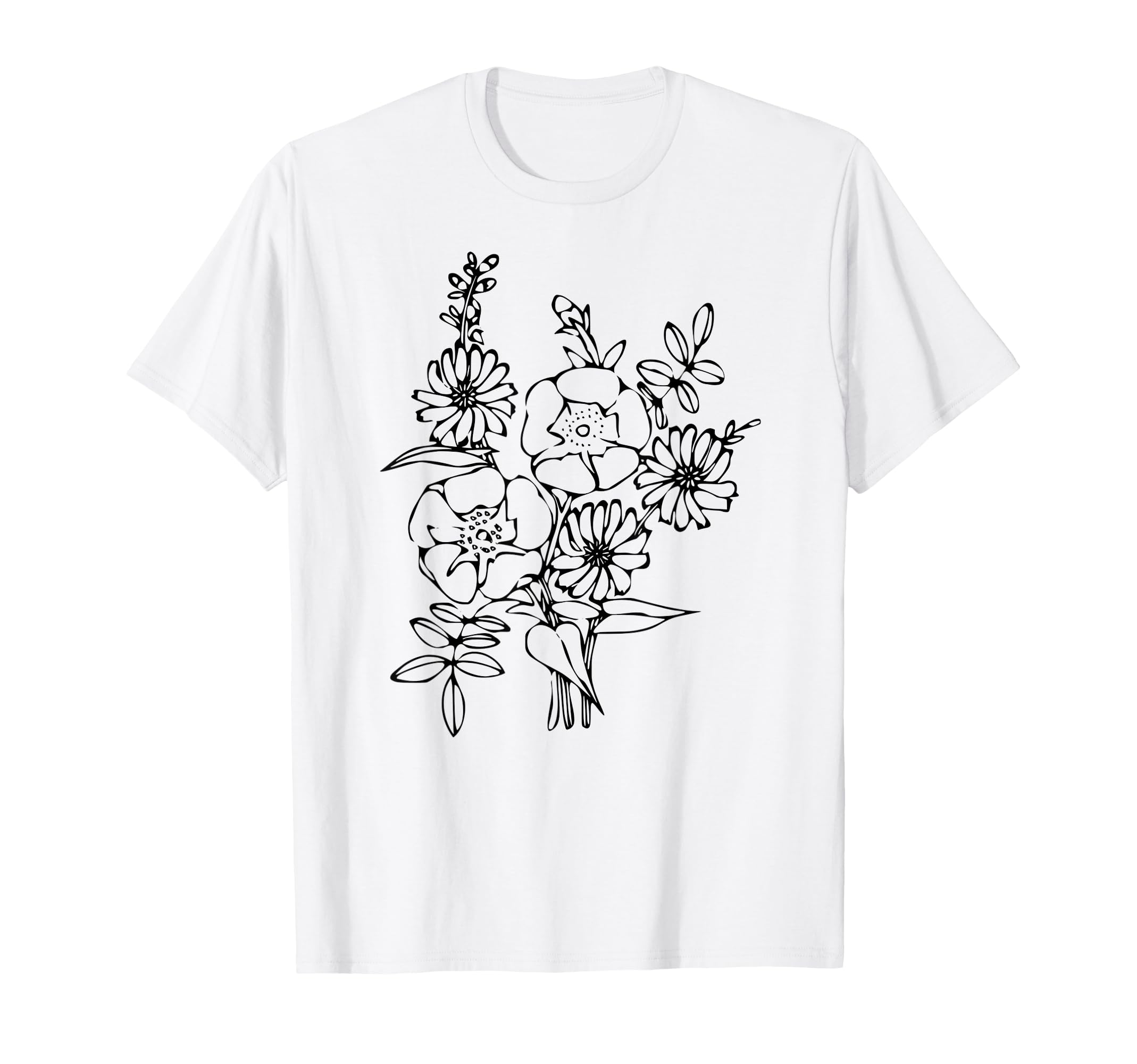 Tan Sand Beige Boho Wildflowers T-Shirt - Aesthetic Graphic Men Women - T-Shirt, Sweatshirt, Hoodie