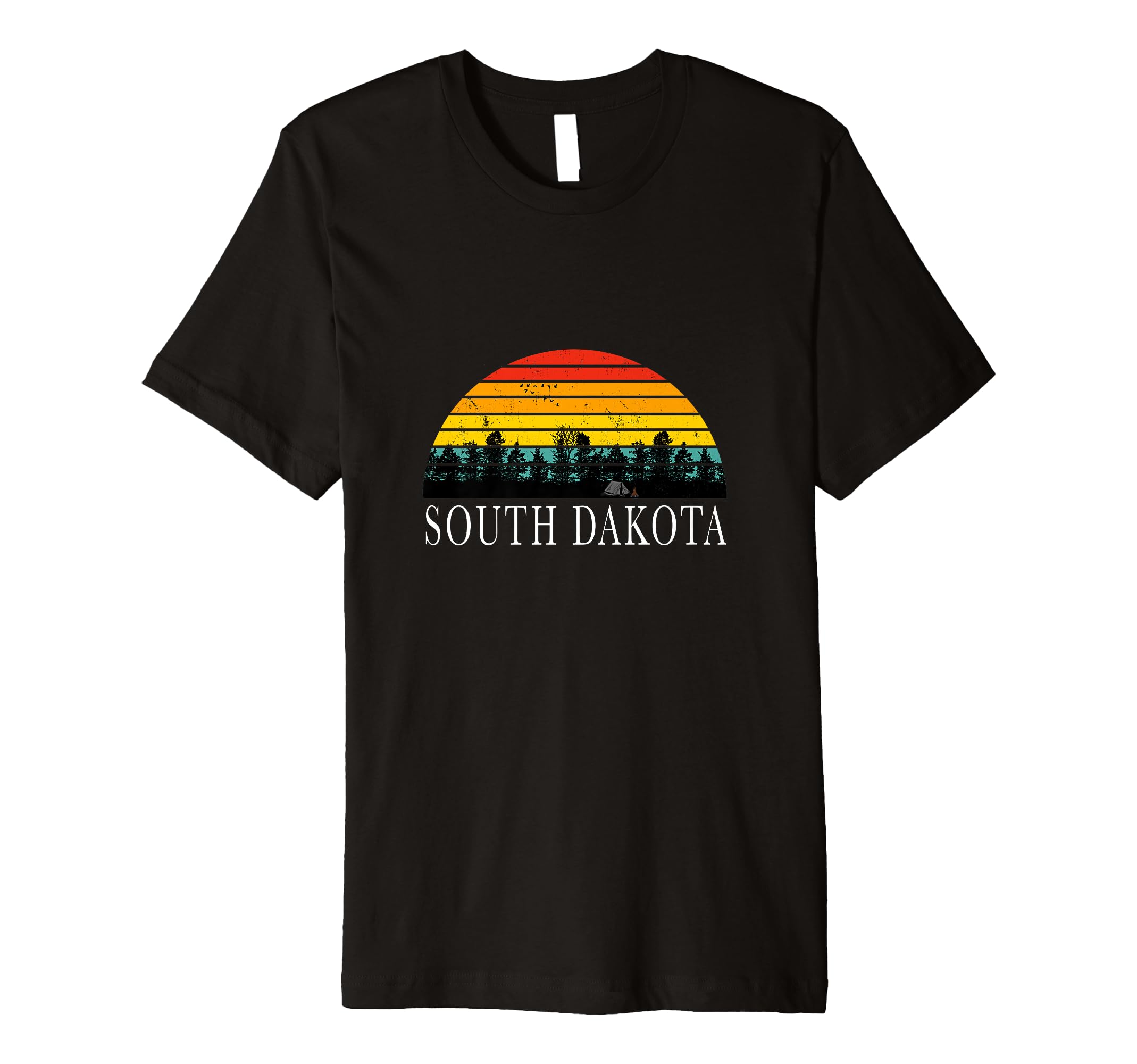 70S South Dakota Sd Camping Tent T-Shirt - Aesthetic Graphic for Adults - T-Shirt, Sweatshirt, Hoodie