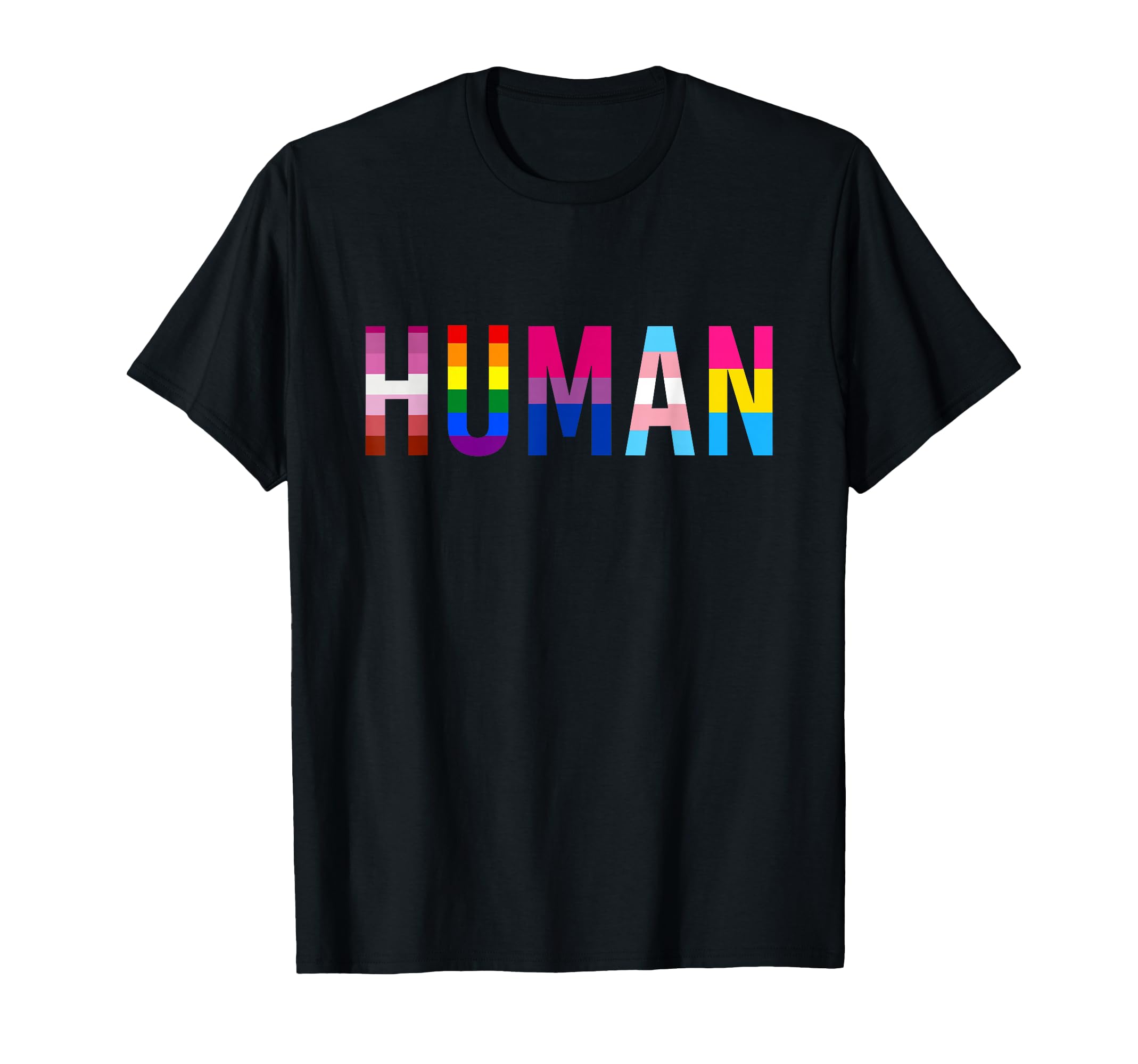 Human Lgbt Flag Gay Pride Month T-Shirt - Trendy Graphic for Adults - T-Shirt, Sweatshirt, Hoodie