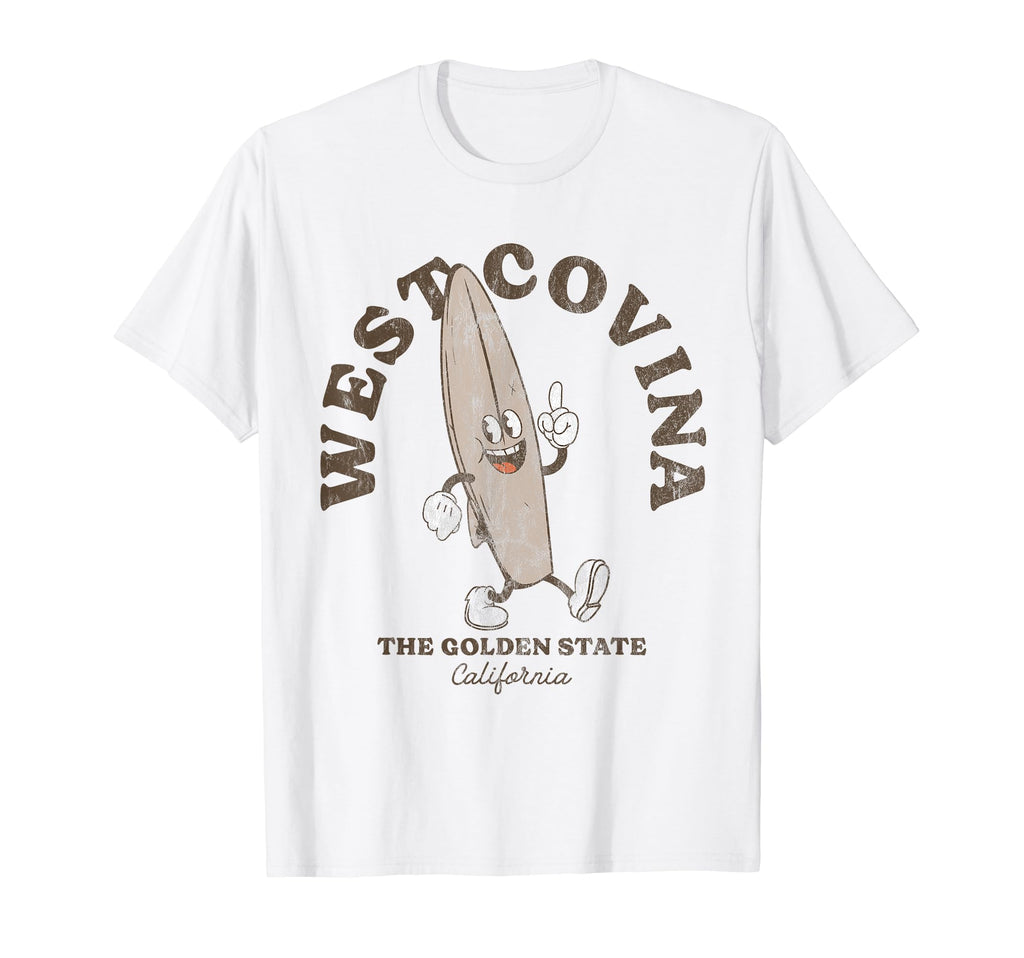West Covina California Surfer Beach T-Shirt - Minimalist Print for Adults - T-Shirt, Sweatshirt, Hoodie