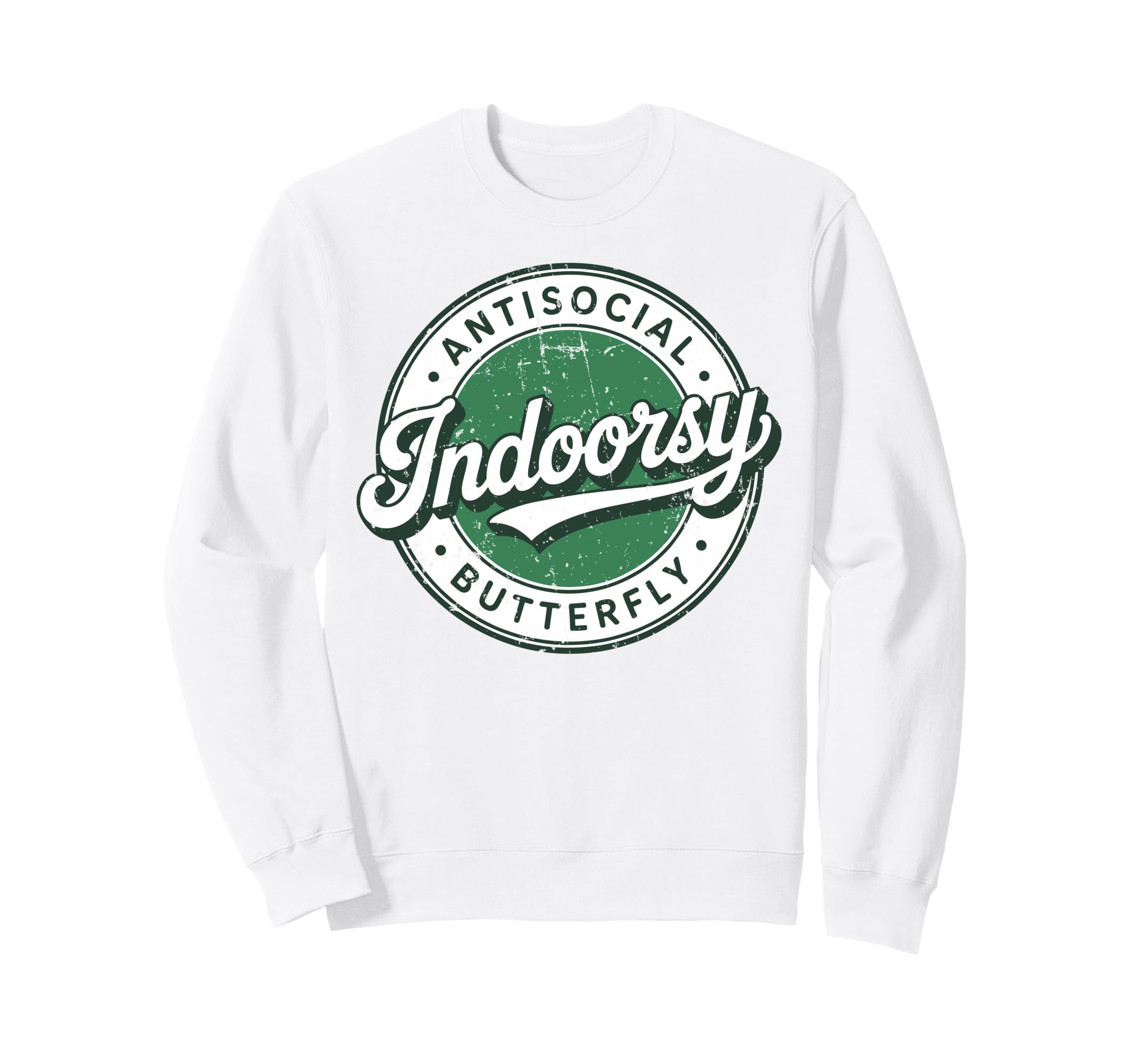 Indoorsy Antisocial Butterfly Sweatshirt - Unique Graphic Unisex - T-Shirt, Sweatshirt, Hoodie