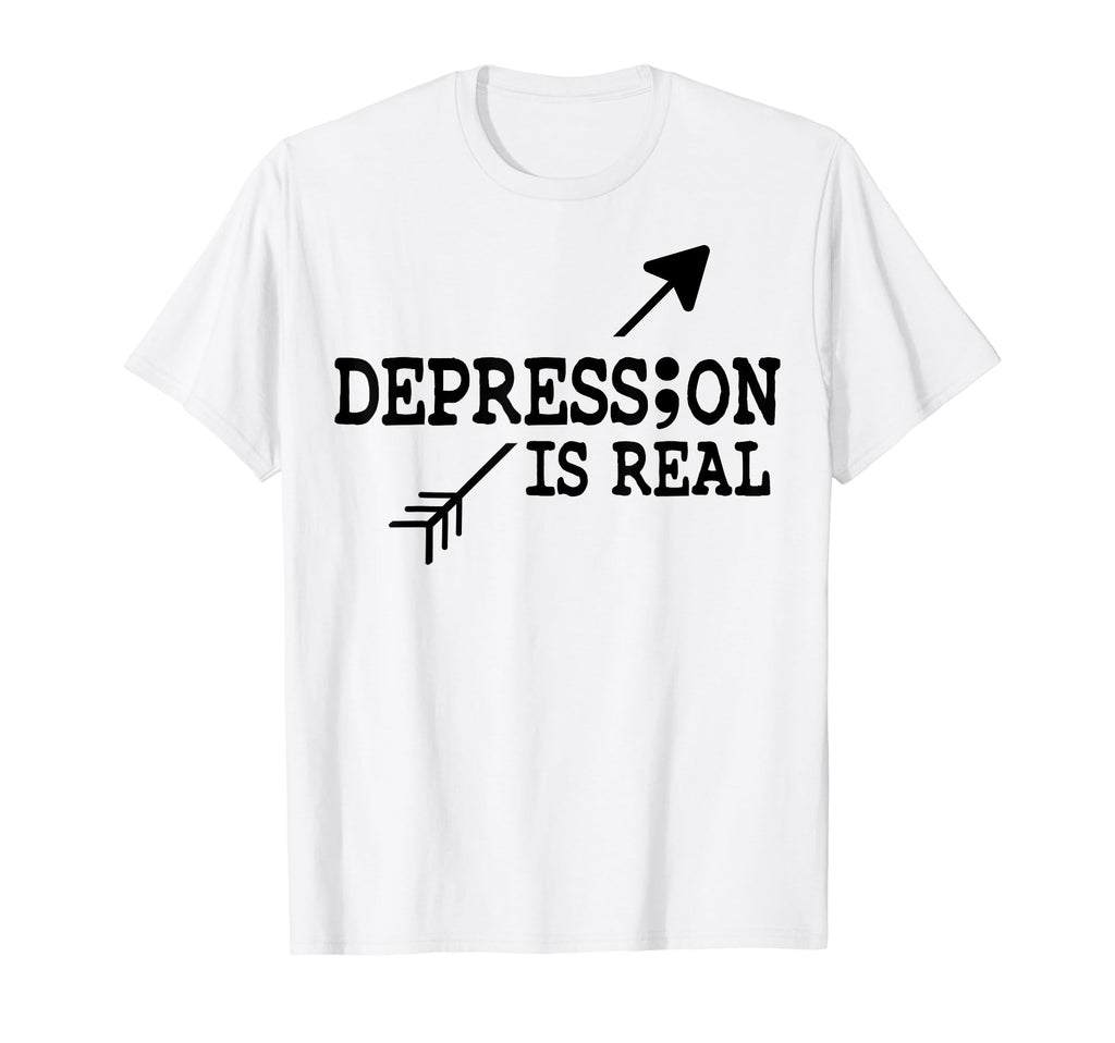 Depression Is Real Depression Mental T-Shirt - Aesthetic Graphic Unisex - T-Shirt, Sweatshirt, Hoodie
