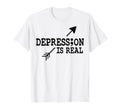 Depression Is Real Depression Mental T-Shirt - Aesthetic Graphic Unisex - T-Shirt, Sweatshirt, Hoodie