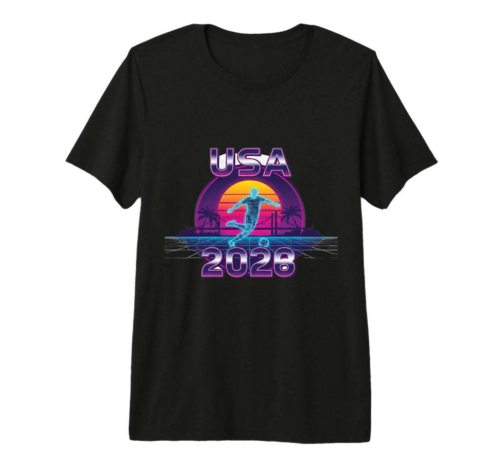 Outrun 80S Soccer Player Synthwave T-Shirt - Aesthetic Graphic for Adults - T-Shirt, Sweatshirt, Hoodie
