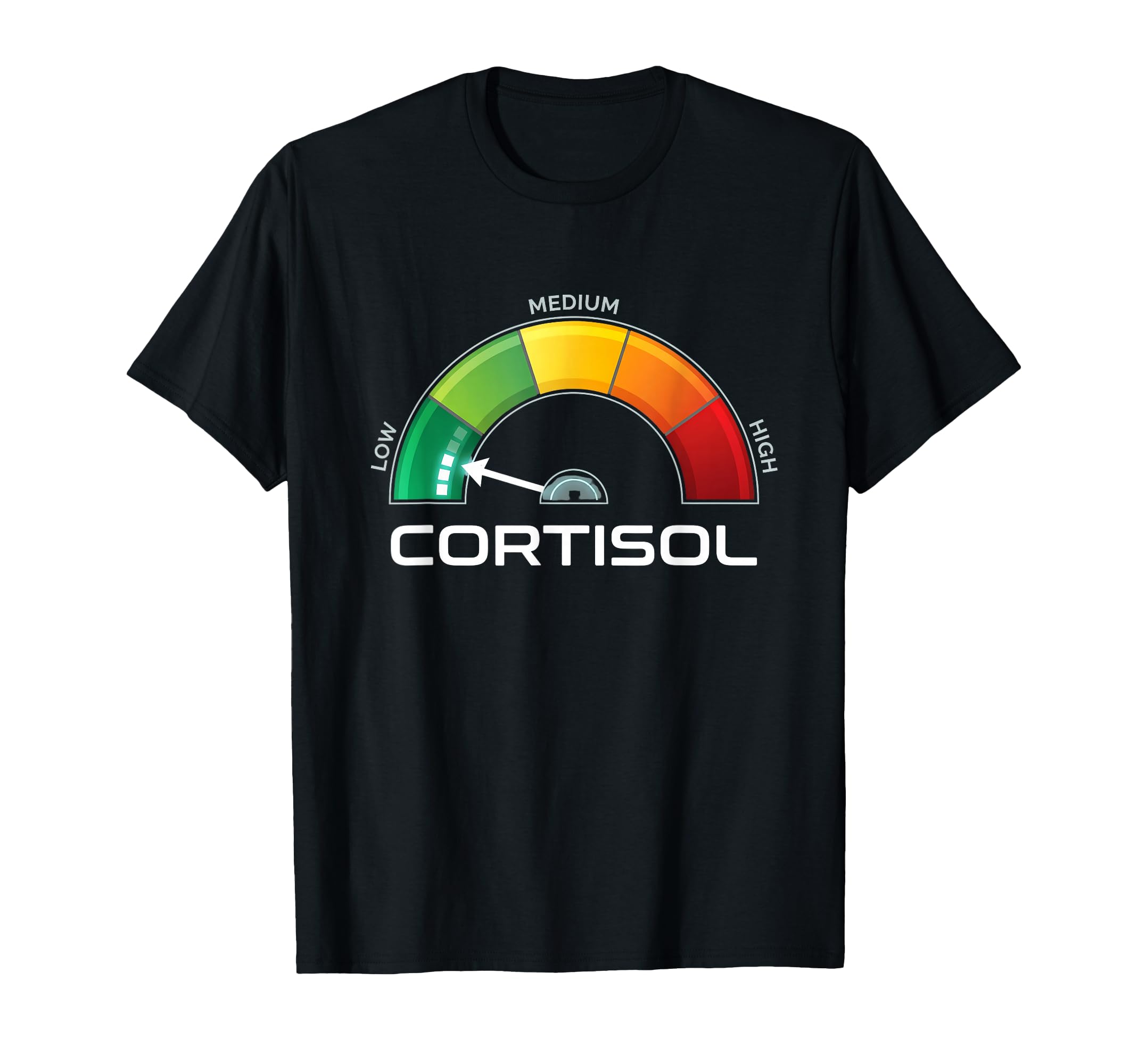 Low Cortisol Funny Stress Meter T-Shirt - Aesthetic Graphic Men Women - T-Shirt, Sweatshirt, Hoodie