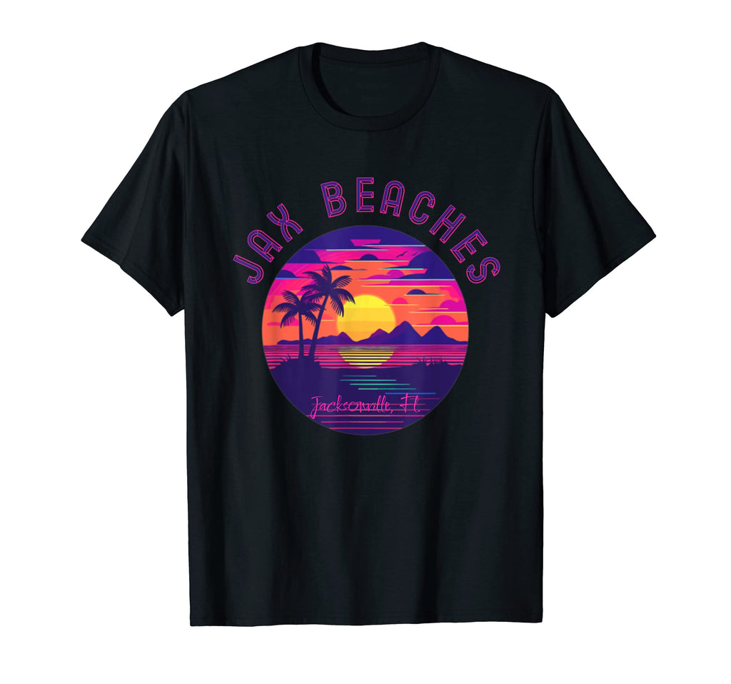 Synthwave Jax Beaches Jacksonville T-Shirt - Custom Art Print Men Women - T-Shirt, Sweatshirt, Hoodie
