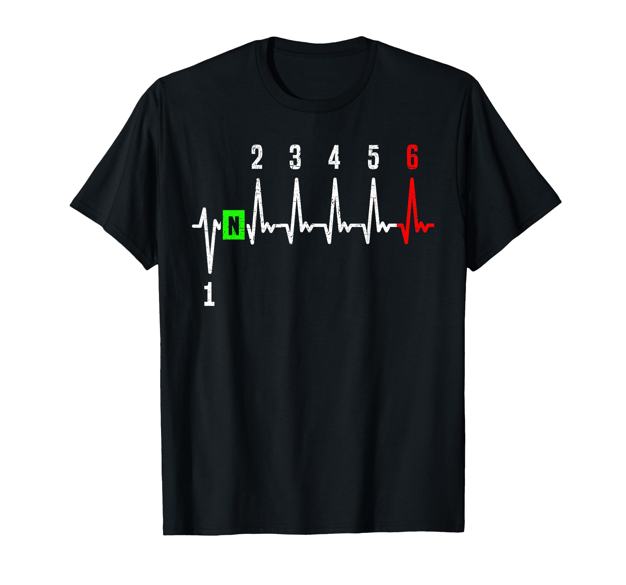 1N23456 1 Down 6 Up Motorcycle Shift T-Shirt - Trendy Graphic for Adults - T-Shirt, Sweatshirt, Hoodie