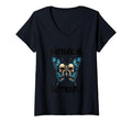 Womens Antisocial Butterfly V Neck T-Shirt - Minimalist Print for Adults - T-Shirt, Sweatshirt, Hoodie