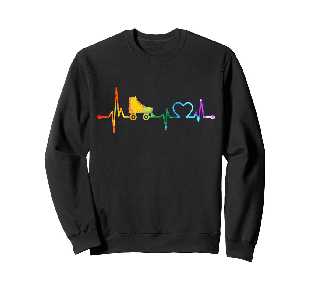Roller Skate Heartbeat Watercolors Sweatshirt - Fun Novelty Design Unisex - T-Shirt, Sweatshirt, Hoodie