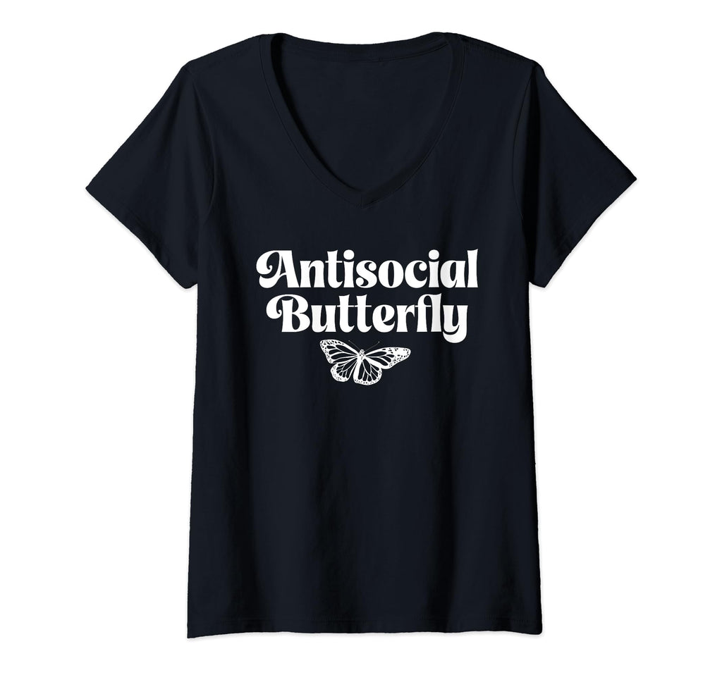 Womens Antisocial Butterfly Funny T-Shirt - Fun Novelty Design Unisex - T-Shirt, Sweatshirt, Hoodie