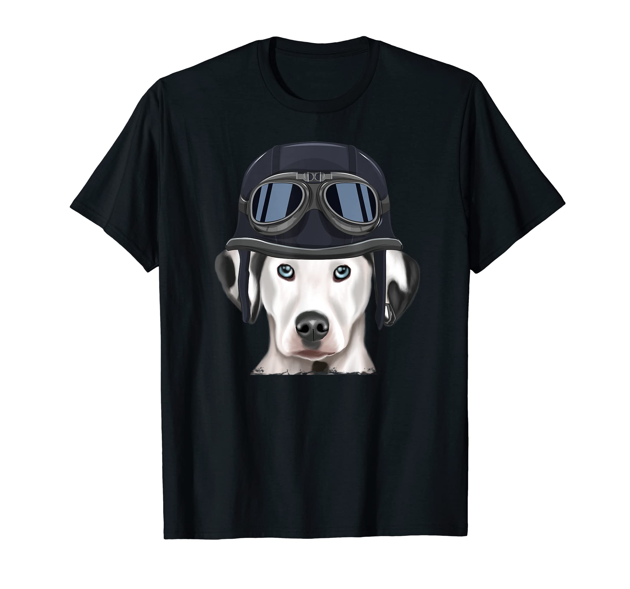 Funny Motorcycle Helmet Dalmatian T-Shirt - Novelty Apparel Unisex - T-Shirt, Sweatshirt, Hoodie