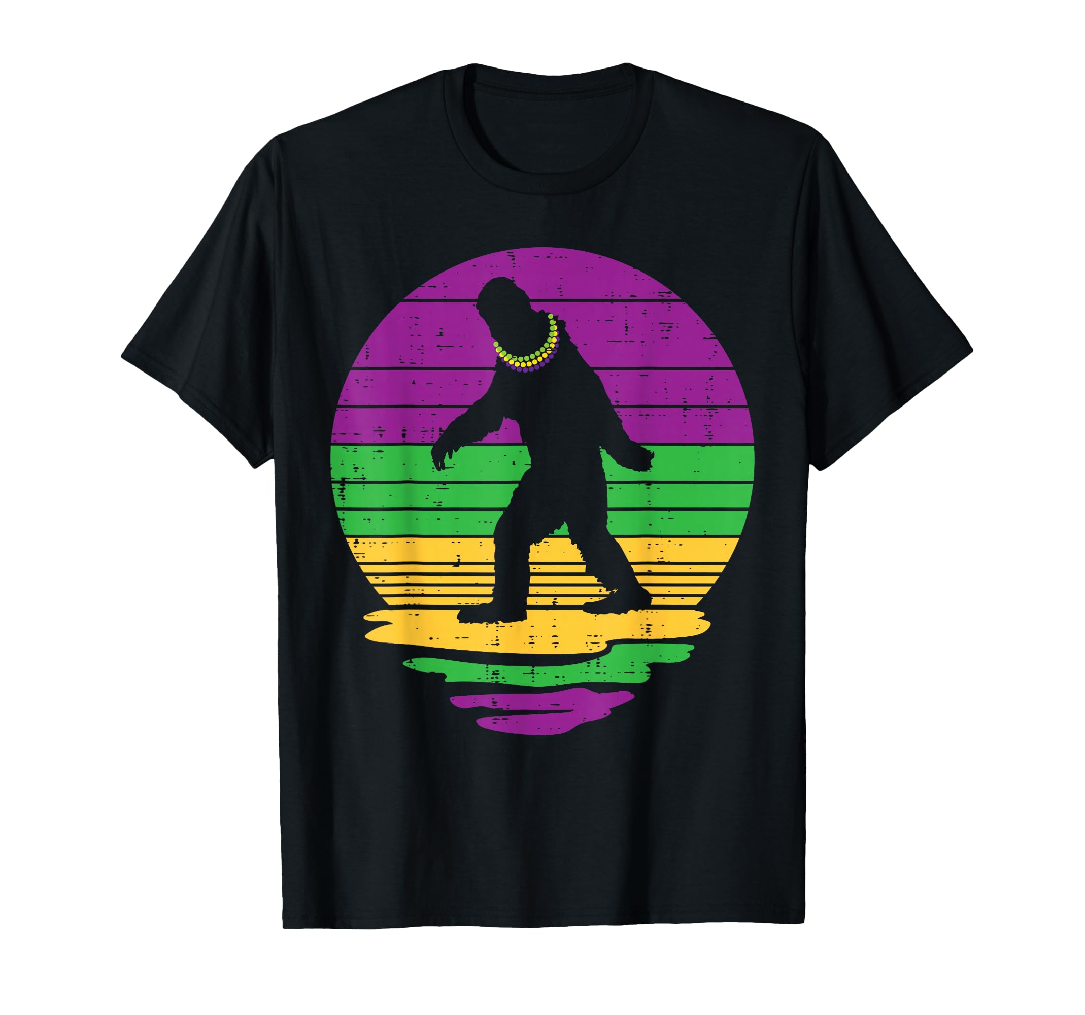 Bigfoot Sasquatch Wearing Beads T-Shirt - Fun Novelty Design Men Women - T-Shirt, Sweatshirt, Hoodie