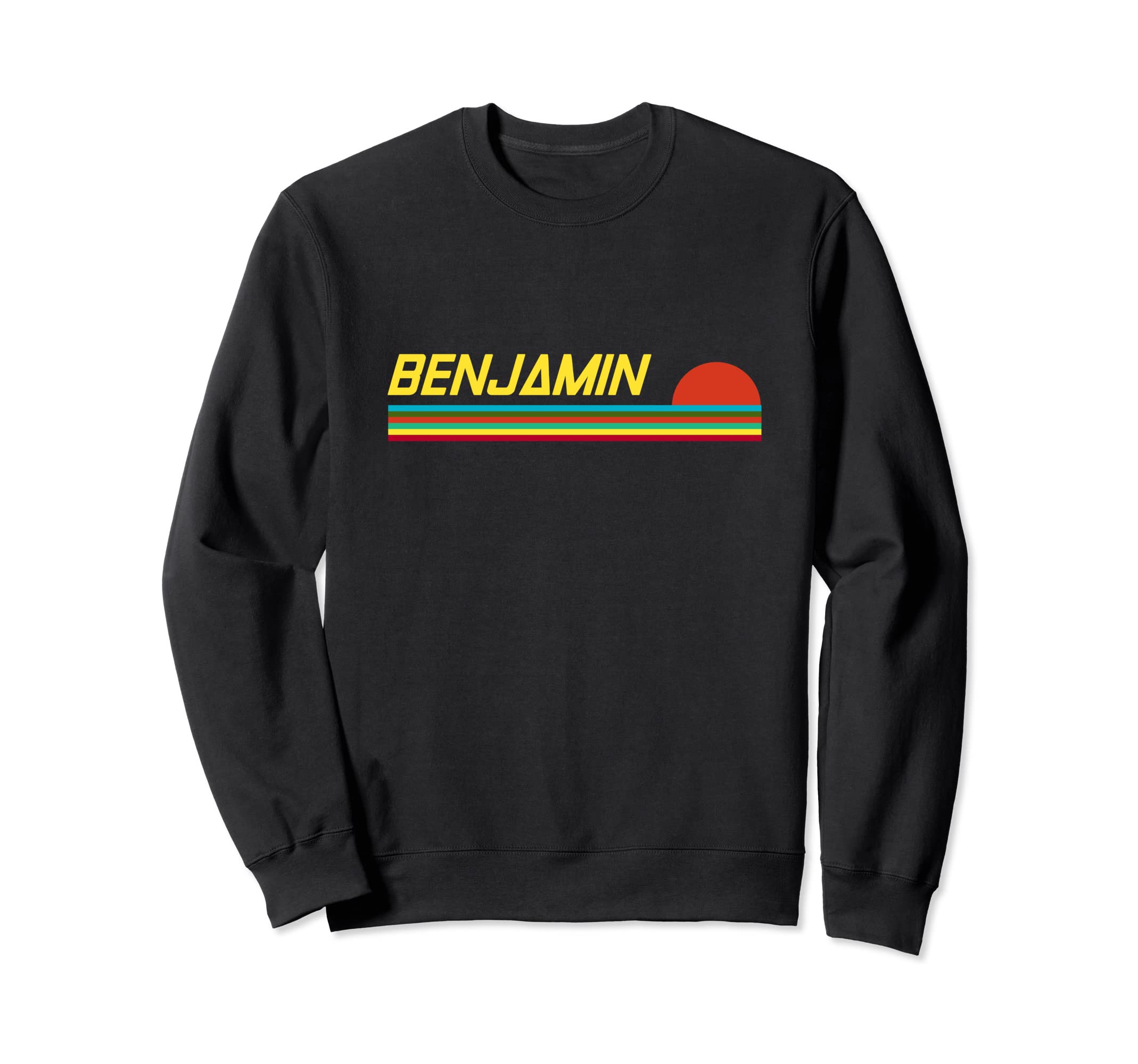 Benjamin First Name Logo Sunset Sweatshirt - Graphic Print for Adults - T-Shirt, Sweatshirt, Hoodie