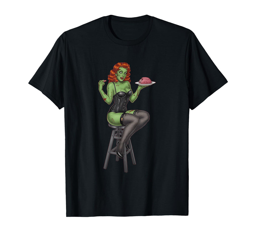 Zombie Pin Up Burlesque Horror Halloween T-Shirt - Aesthetic Graphic Unisex - T-Shirt, Sweatshirt, Hoodie
