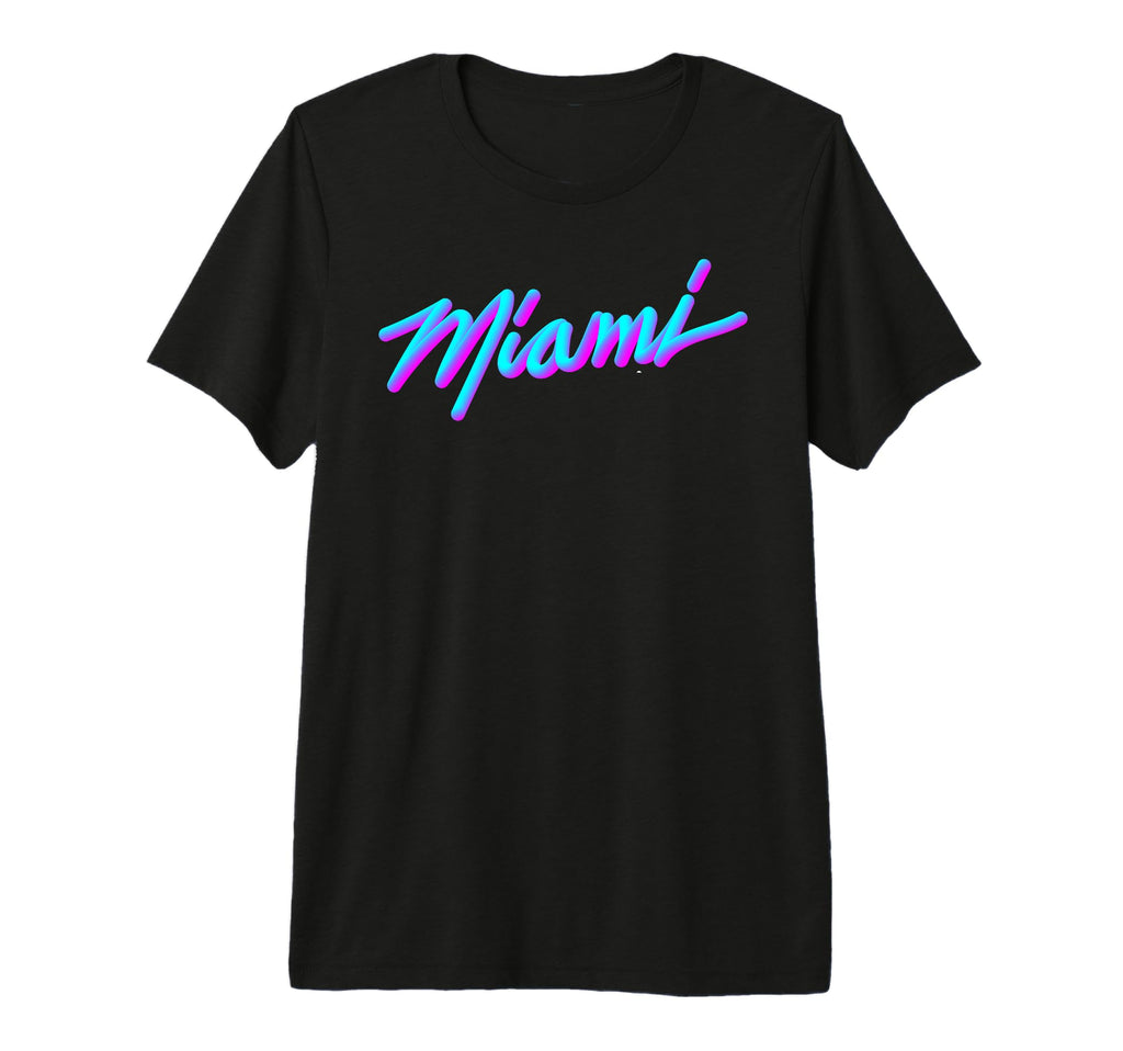 Miami Vaperwave Synthwave 80S Tri Blend T-Shirt - Unique Graphic Unisex - T-Shirt, Sweatshirt, Hoodie