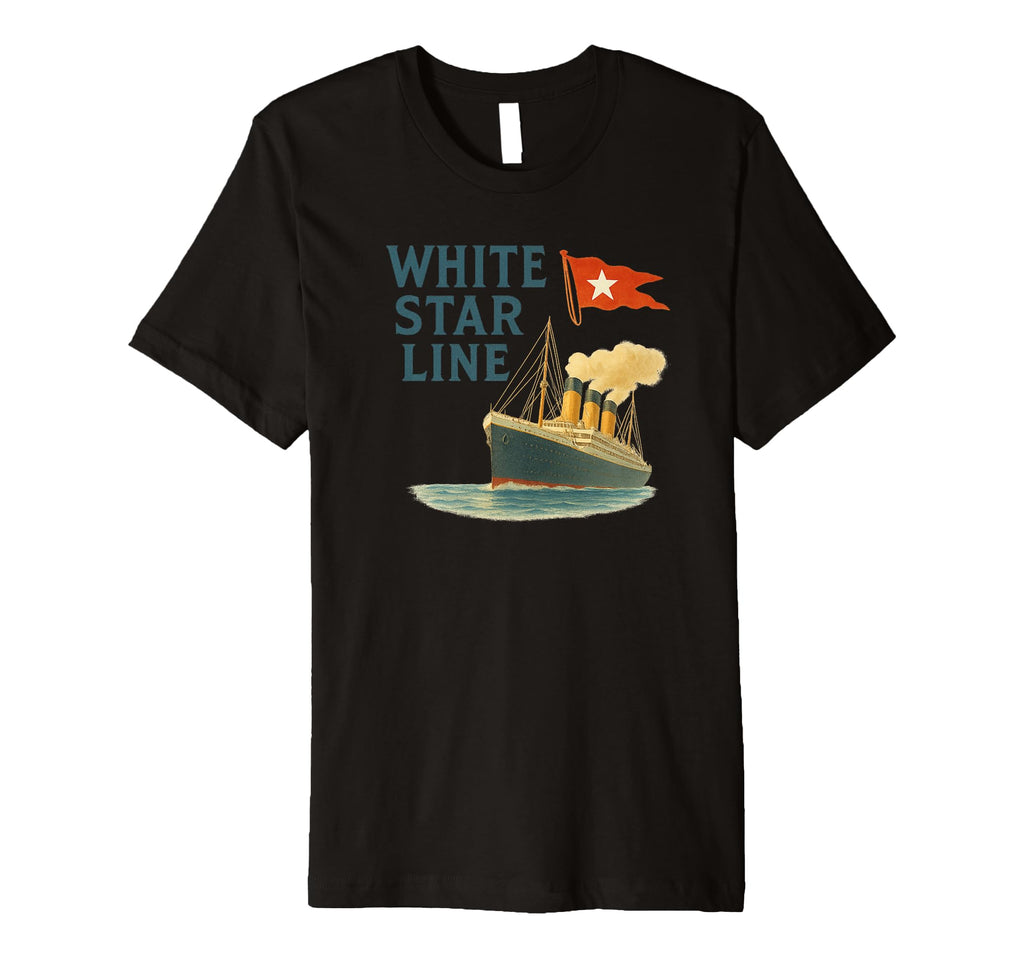 White Star Line Postcard And Hoodie - Minimalist Print for Adults - T-Shirt, Sweatshirt, Hoodie