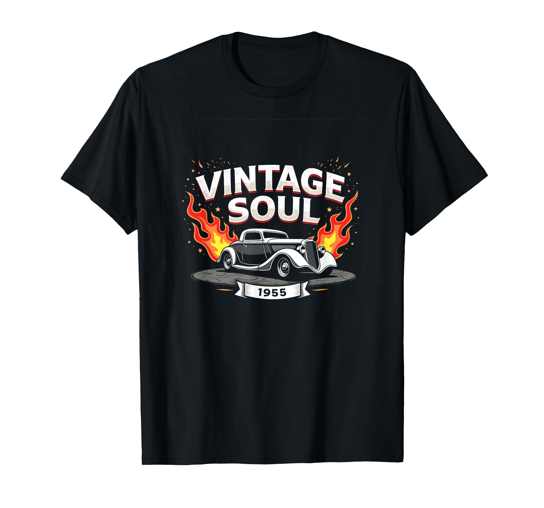 Soul Hot Rod 1955 Car Black T-Shirt - Aesthetic Graphic Unisex - T-Shirt, Sweatshirt, Hoodie