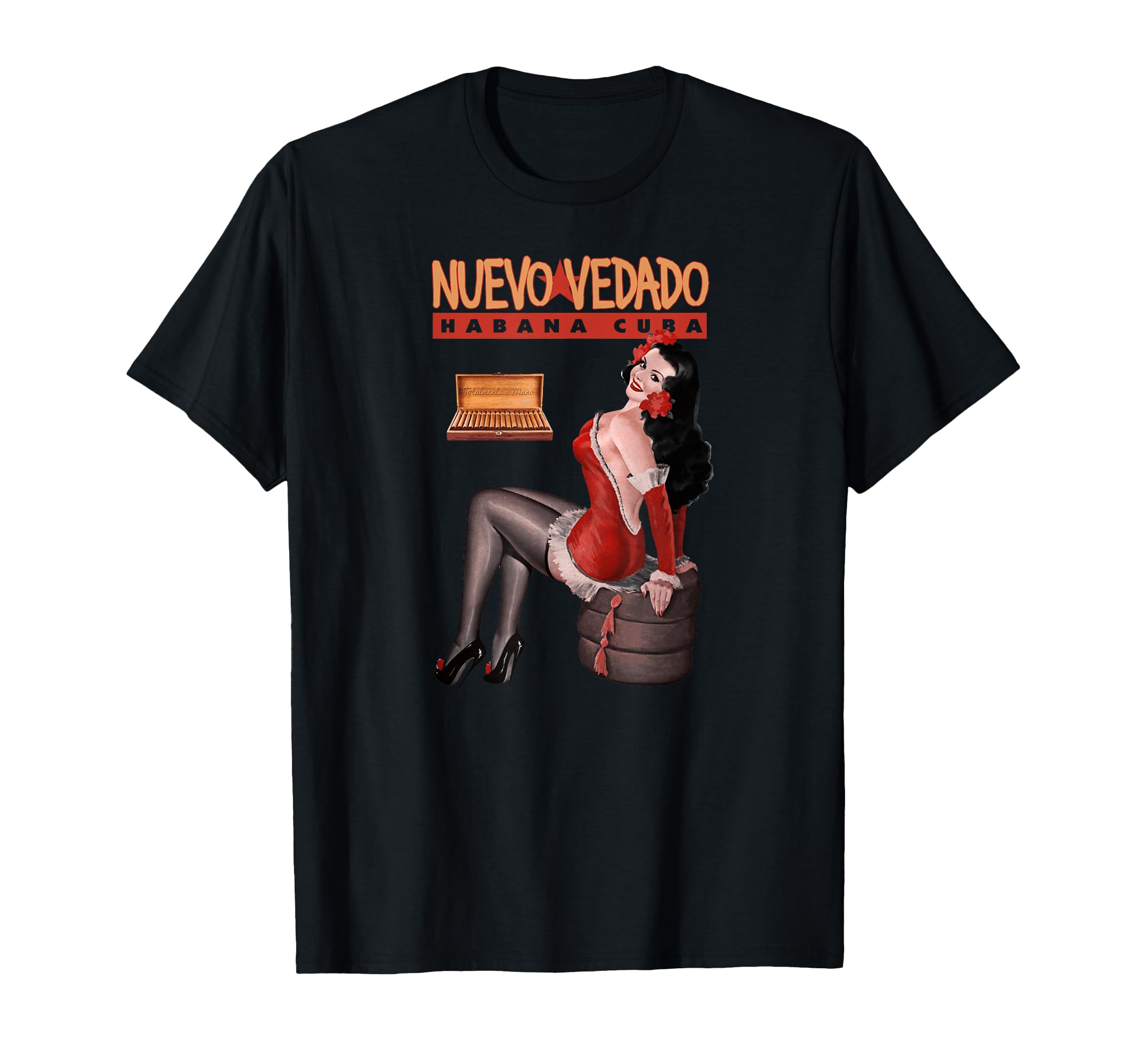 Nuevo Vedado Cigar Advertisement Pinup T-Shirt - Fun Novelty Design Unisex - T-Shirt, Sweatshirt, Hoodie
