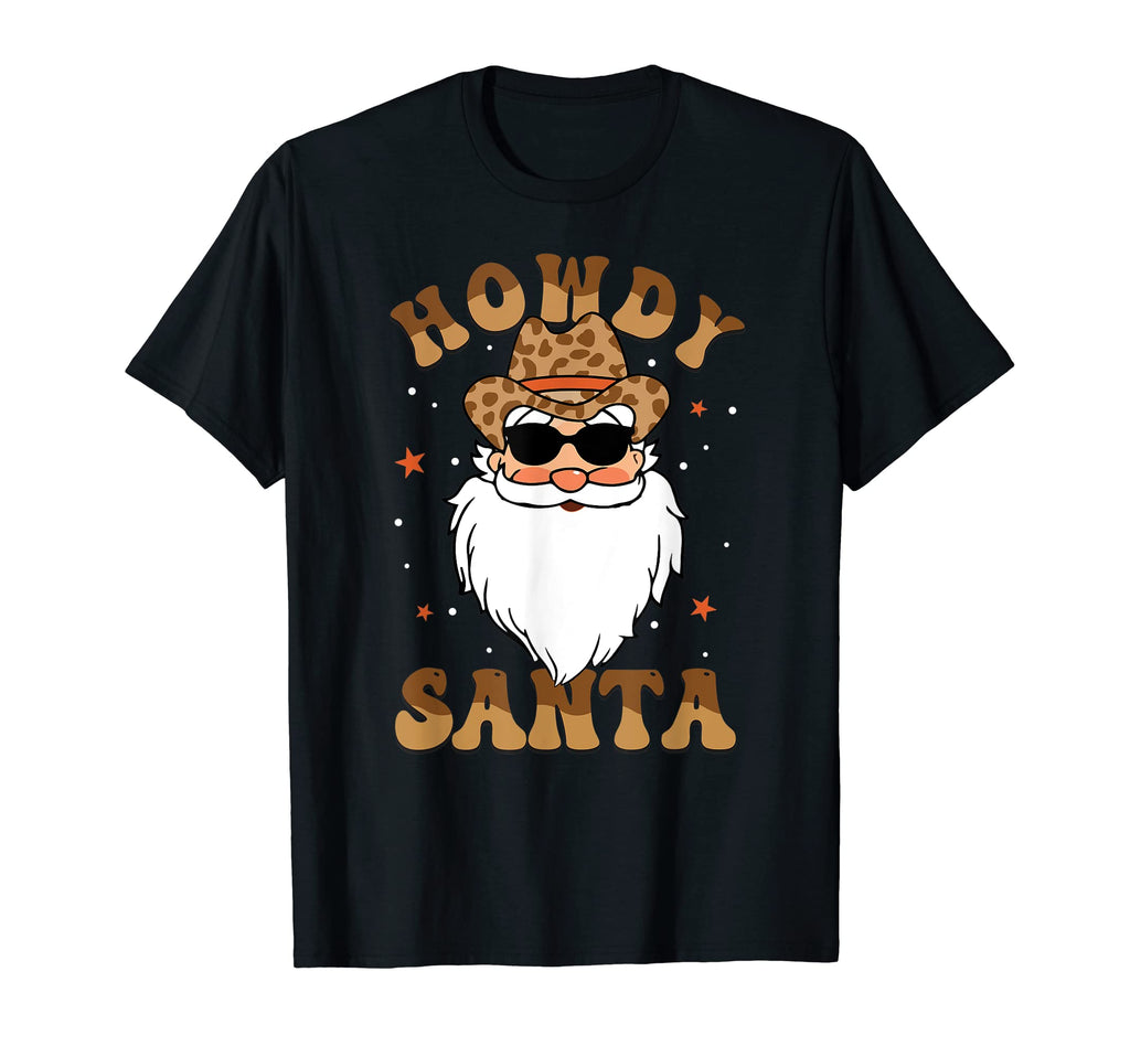Howdy Santa Western Country Cowboy T-Shirt - Aesthetic Graphic for Adults - T-Shirt, Sweatshirt, Hoodie