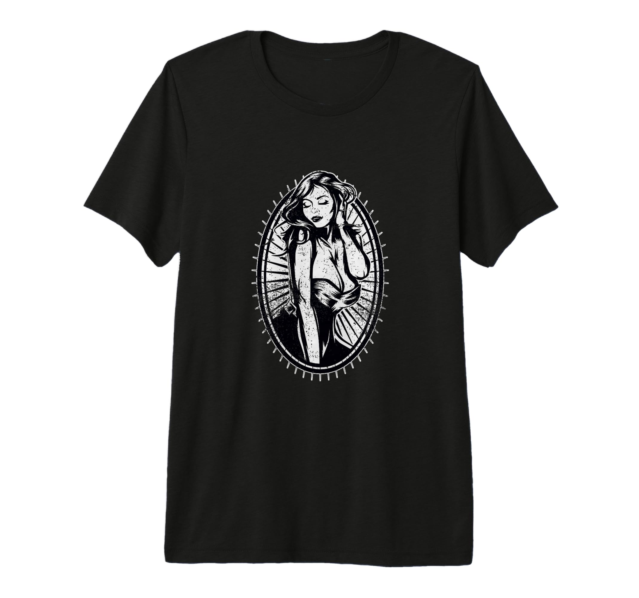 Pin Up Tattoo Art Tri Blend T-Shirt - Minimalist Print Men Women - T-Shirt, Sweatshirt, Hoodie