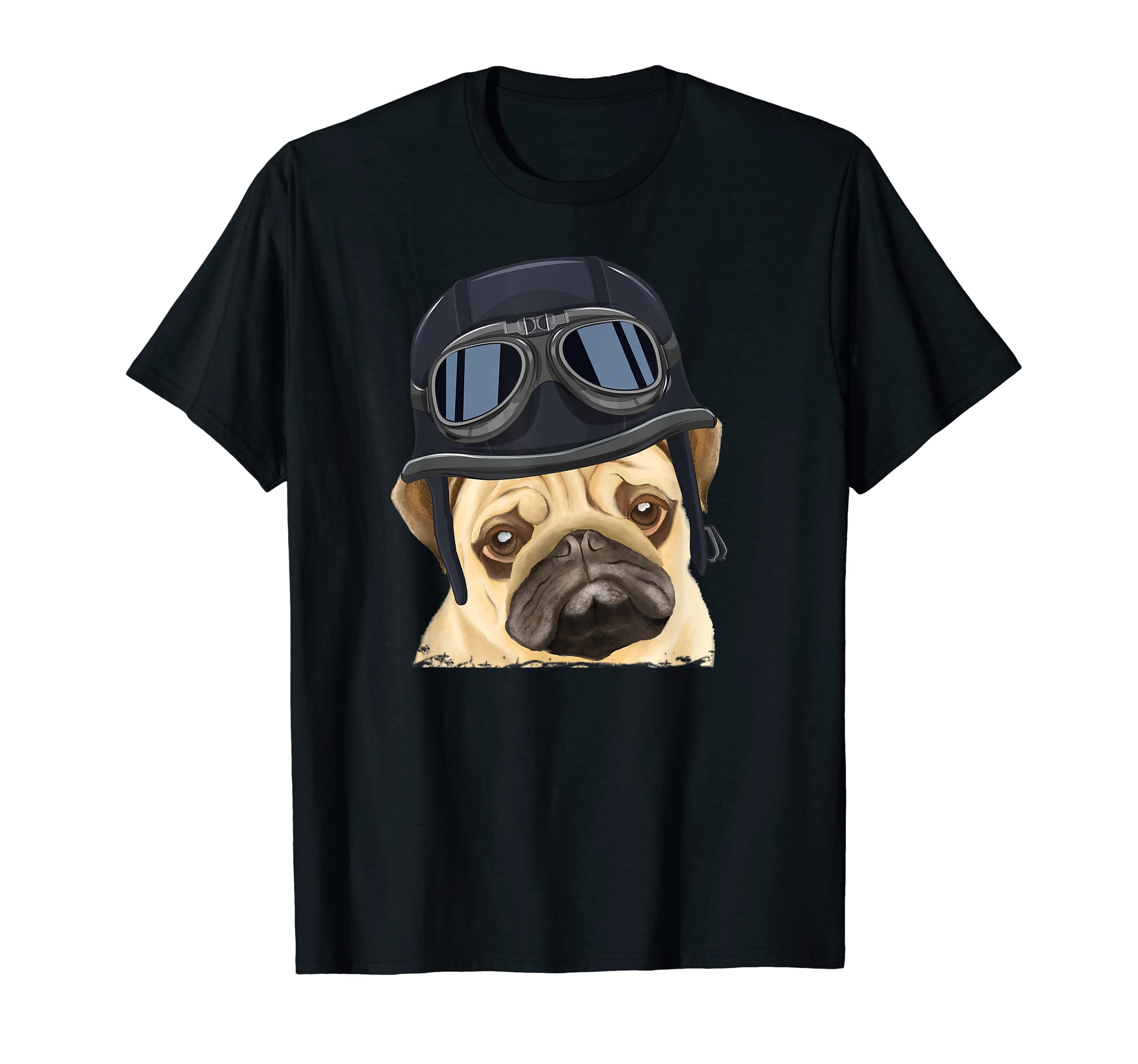 Funny Motorcycle Helmet Pug T-Shirt - Aesthetic Graphic Men Women - T-Shirt, Sweatshirt, Hoodie