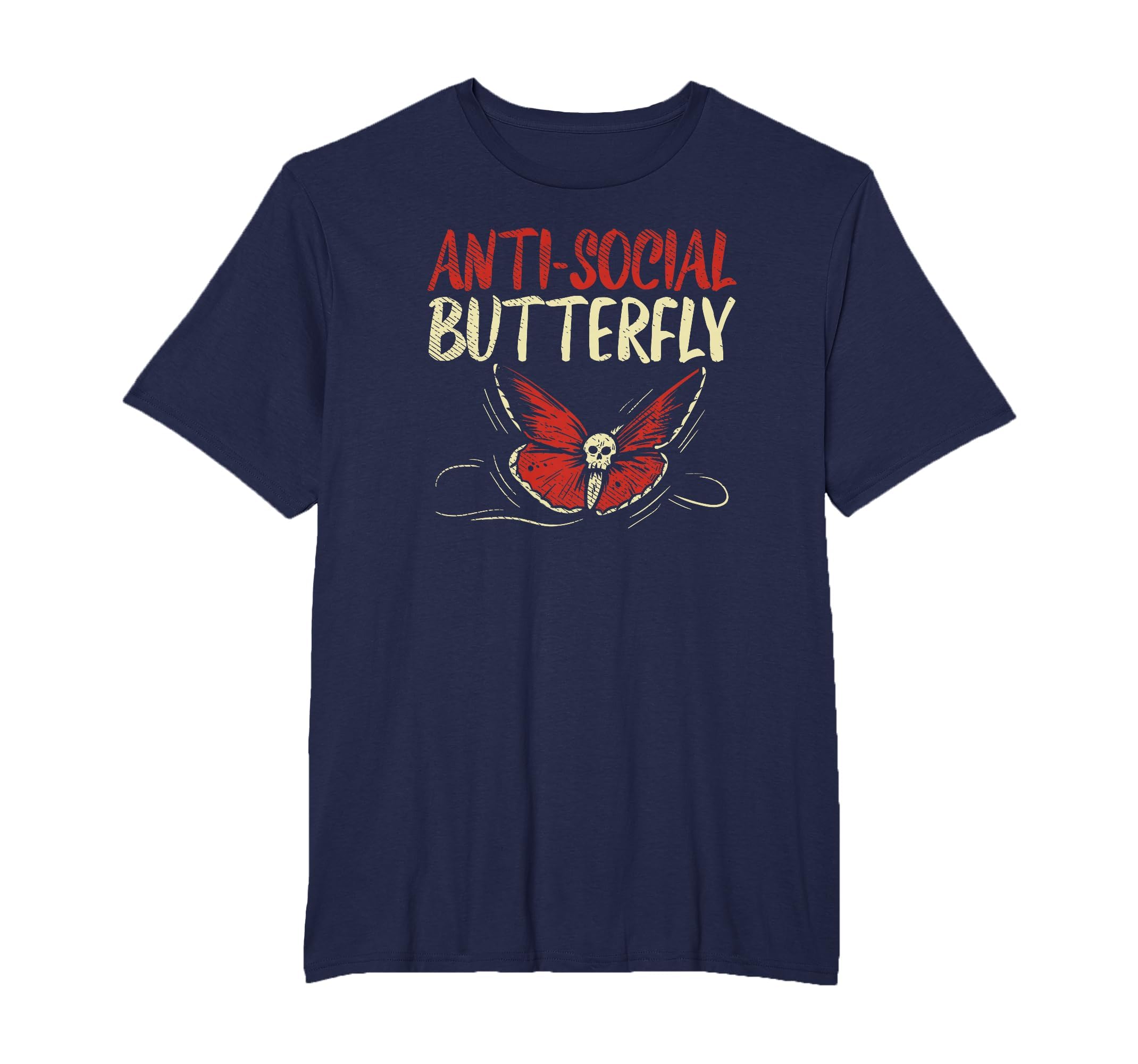 Anti Social Butterfly Goth Gothic T-Shirt - Unique Graphic for Adults - T-Shirt, Sweatshirt, Hoodie