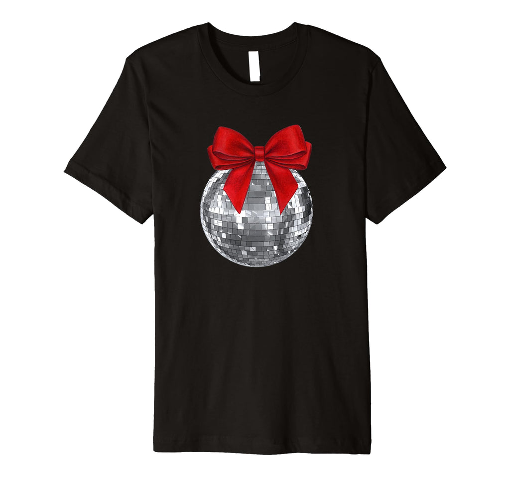 Disco Ball Red Bow Coquette Girly T-Shirt - Novelty Apparel Men Women - T-Shirt, Sweatshirt, Hoodie